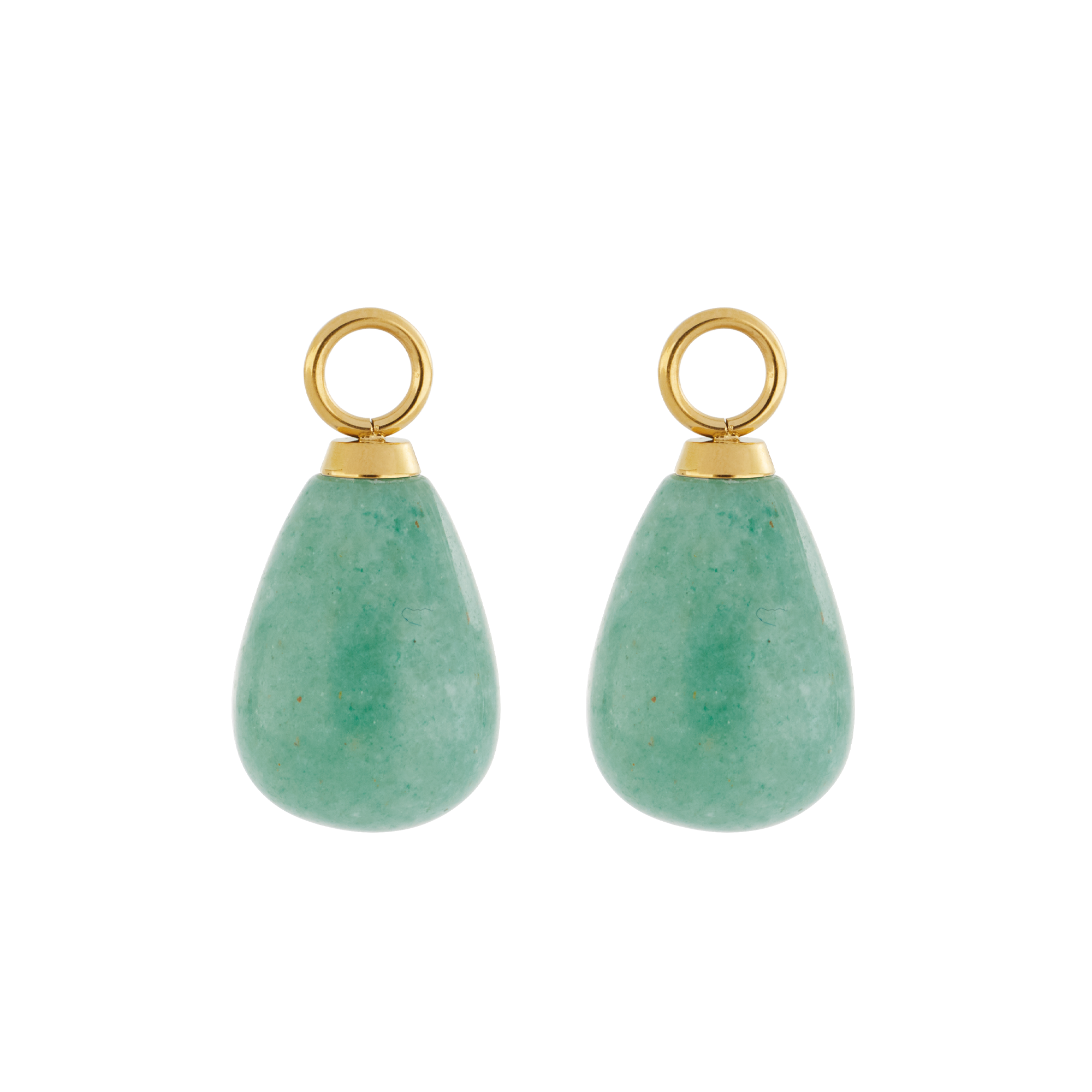 EAR ME UP Charm Tropfen Gold-Grün von COEUR DE LION – Detailaufnahme