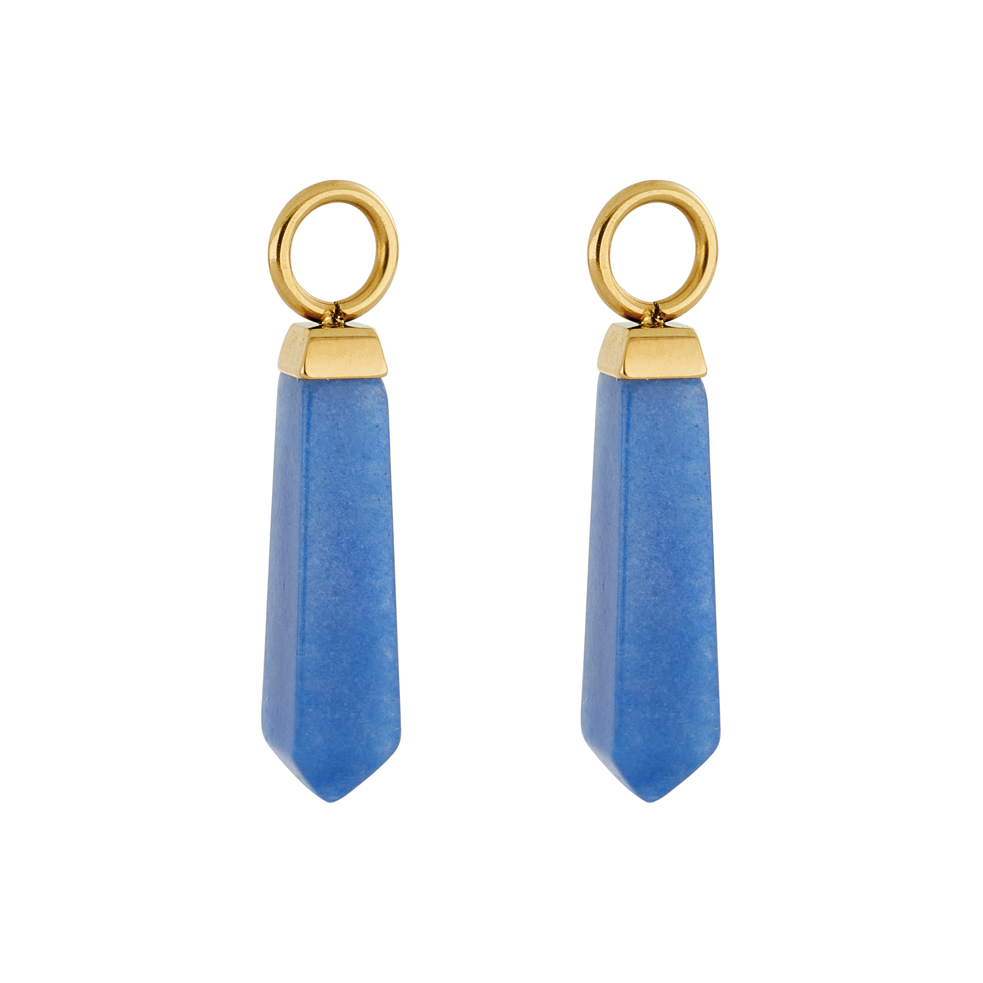 EAR ME UP Charm Obelisk Gold-Blau von COEUR DE LION – Detailaufnahme