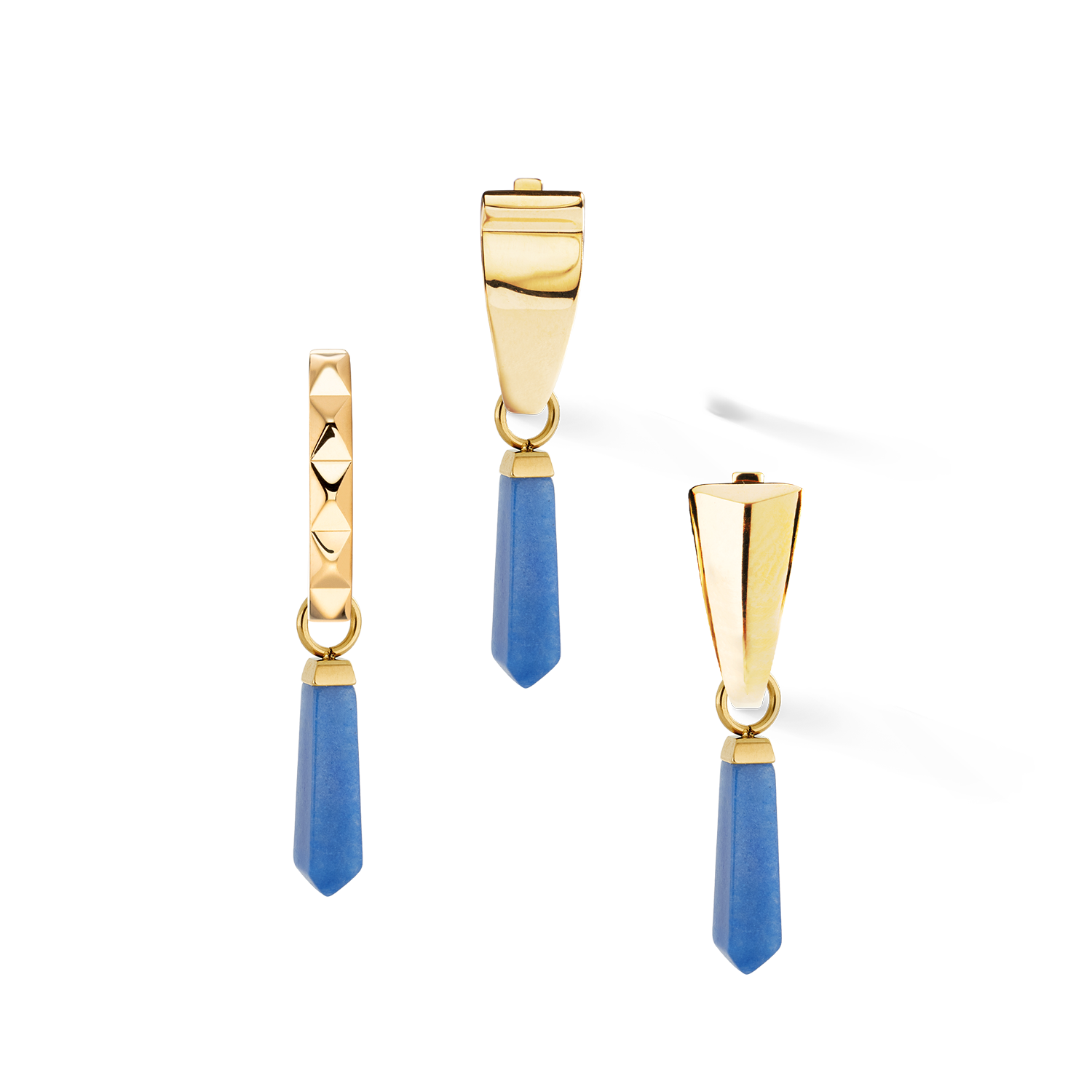 EAR ME UP Charm Obelisk Gold-Blau von COEUR DE LION – Tragevariante