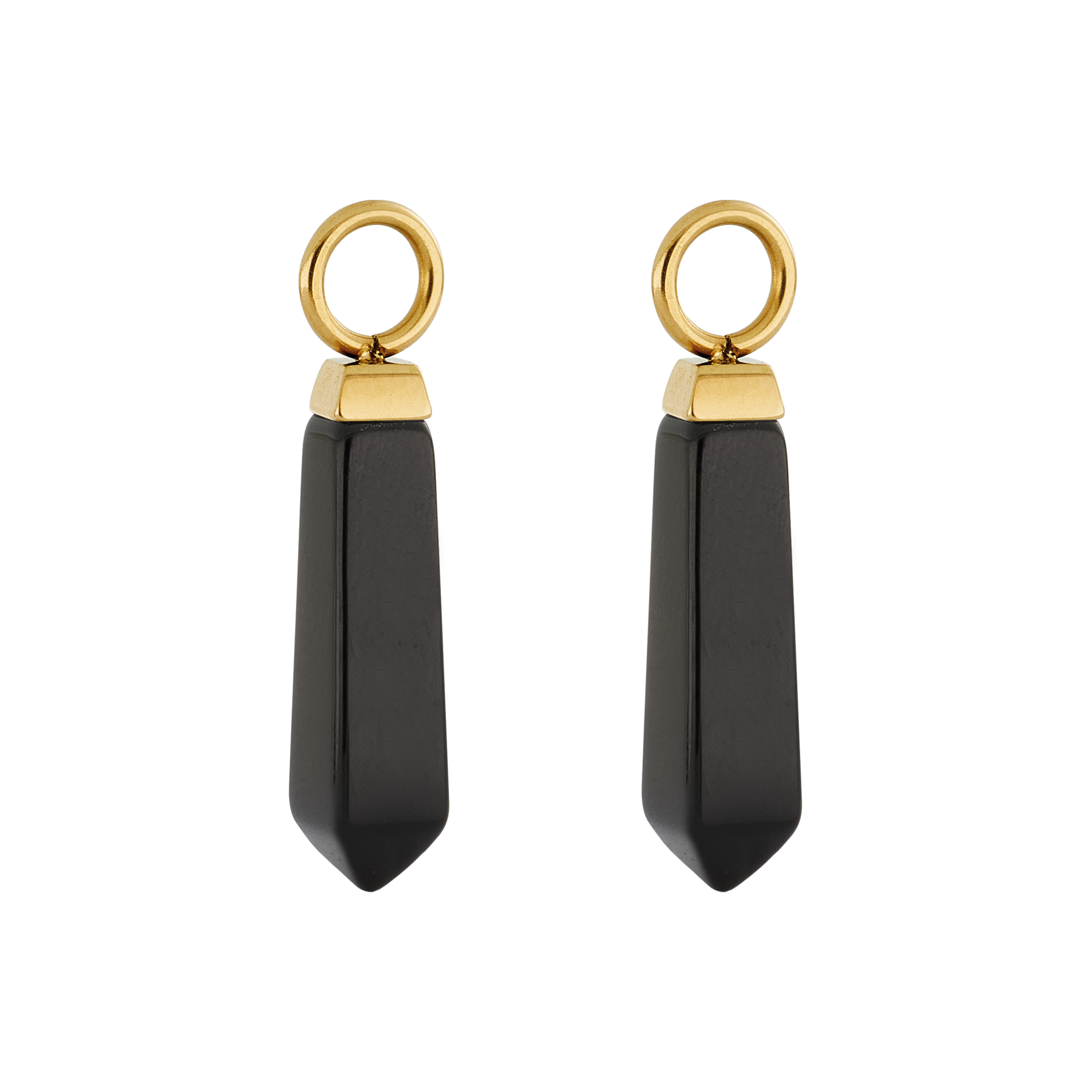 EAR ME UP Charm Obelisk Gold-Schwarz von COEUR DE LION – Detailaufnahme
