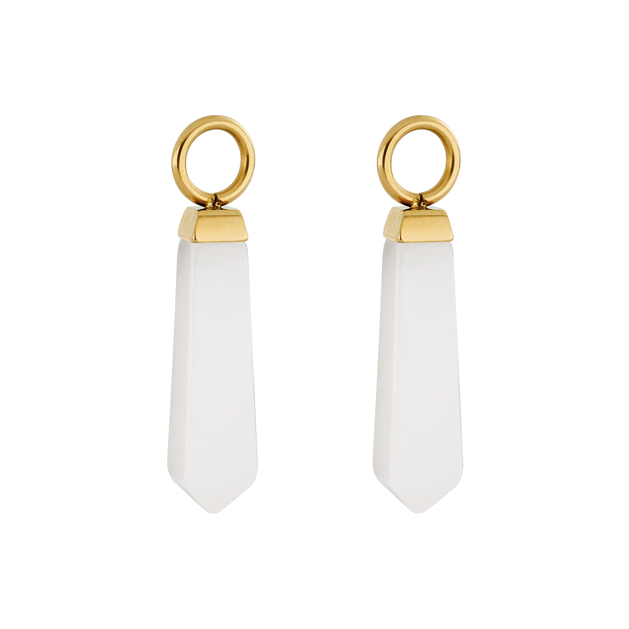 EAR ME UP Charm Obelisk Gold-Weiß von COEUR DE LION – Detailaufnahme