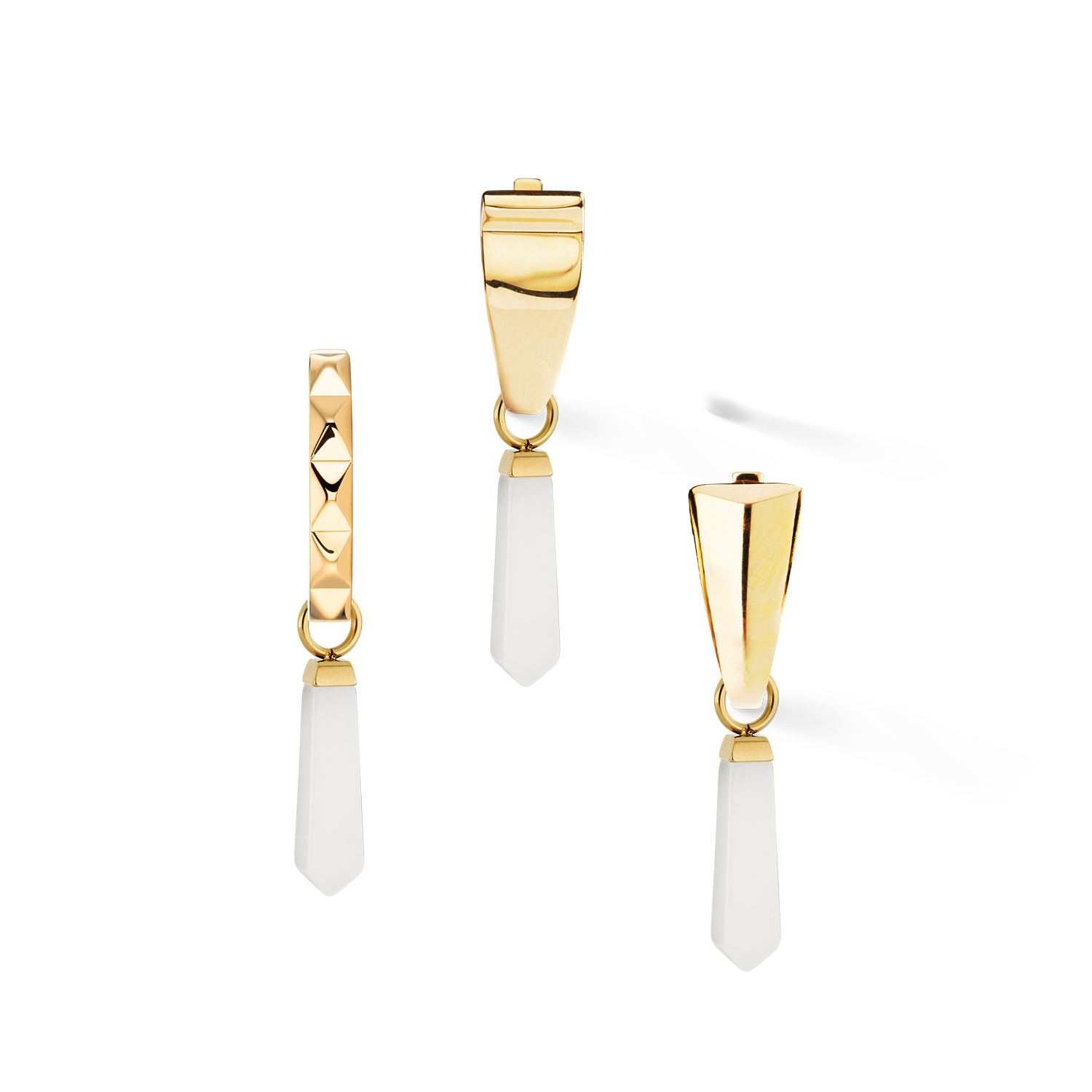 EAR ME UP Charm Obelisk Gold-Weiß von COEUR DE LION – Tragevariante