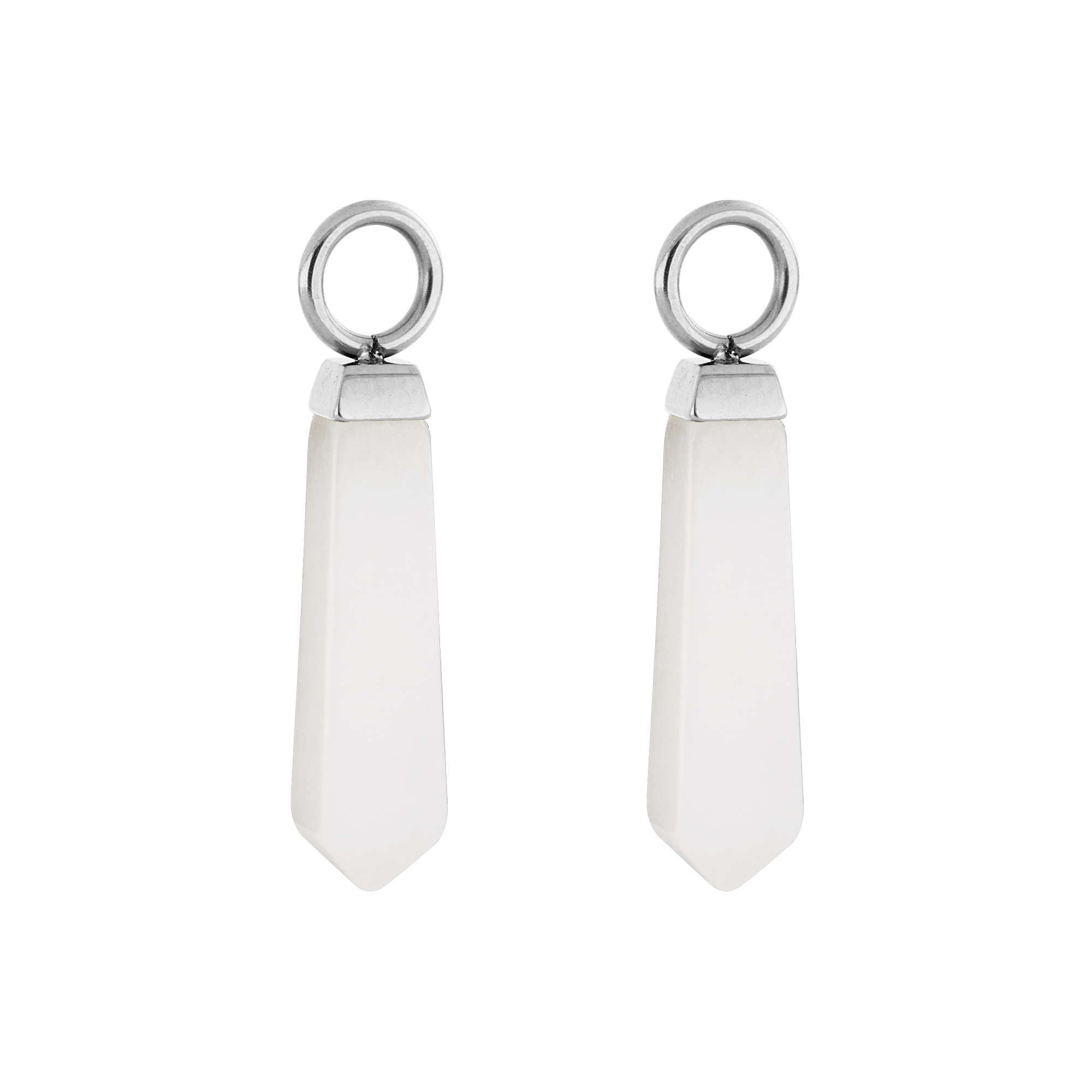 EAR ME UP Charm Obelisk Silber-Weiß von COEUR DE LION – Detailaufnahme