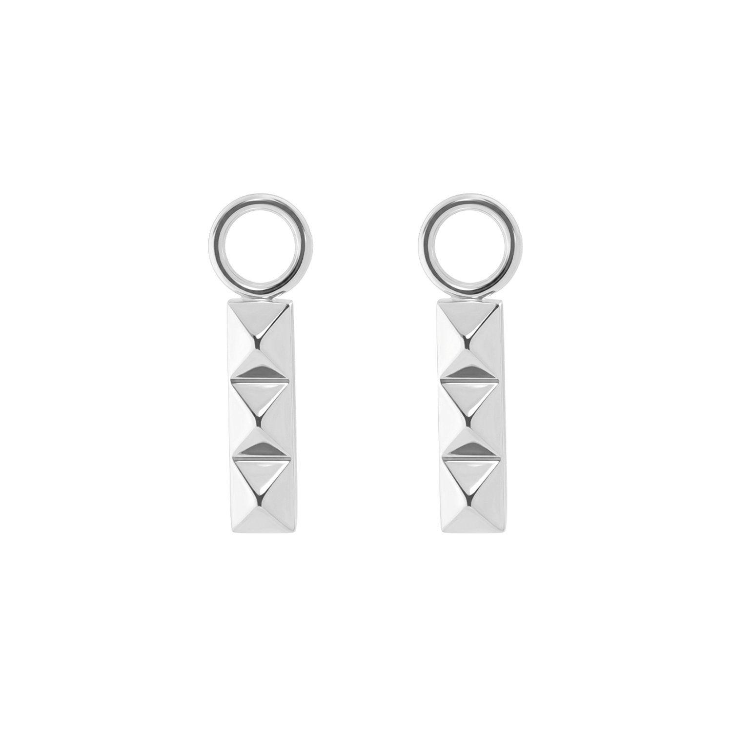 EAR ME UP Charm Spikes Trio Bar silber von COEUR DE LION – Detailaufnahme