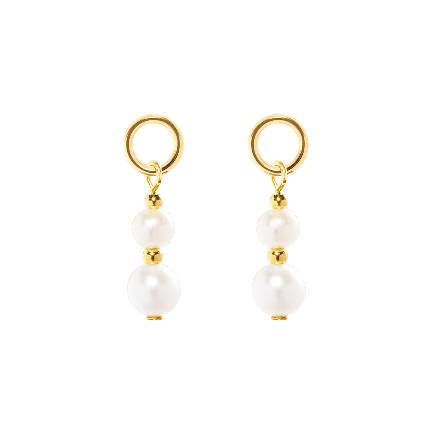 EAR ME UP Charm Pearls gold-weiß von COEUR DE LION – Detailaufnahme