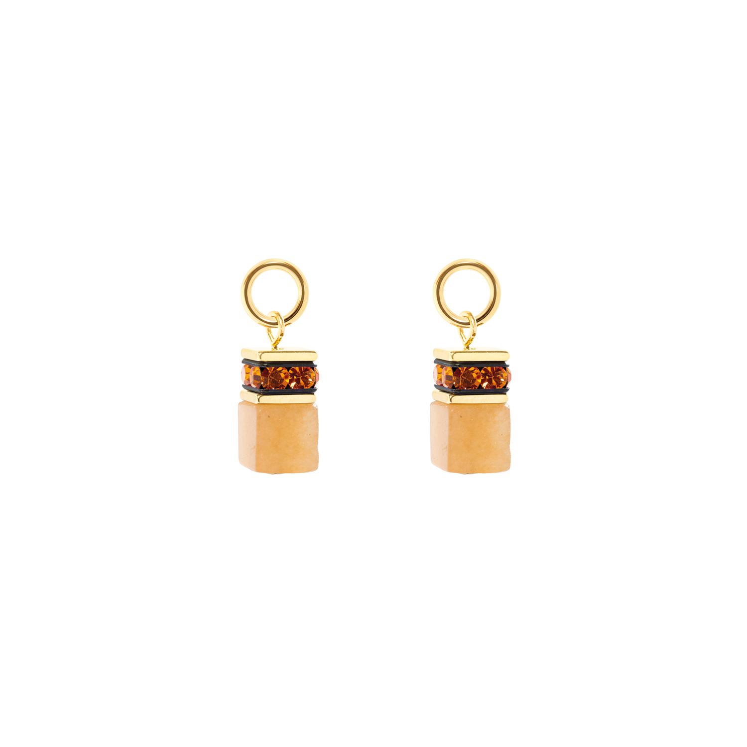 EAR ME UP Charm GeoCUBE® gold-orange von COEUR DE LION