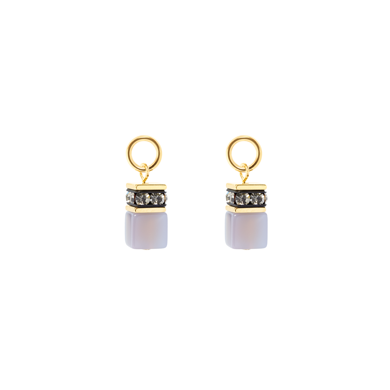 EAR ME UP Charm GeoCUBE® gold-grau von COEUR DE LION