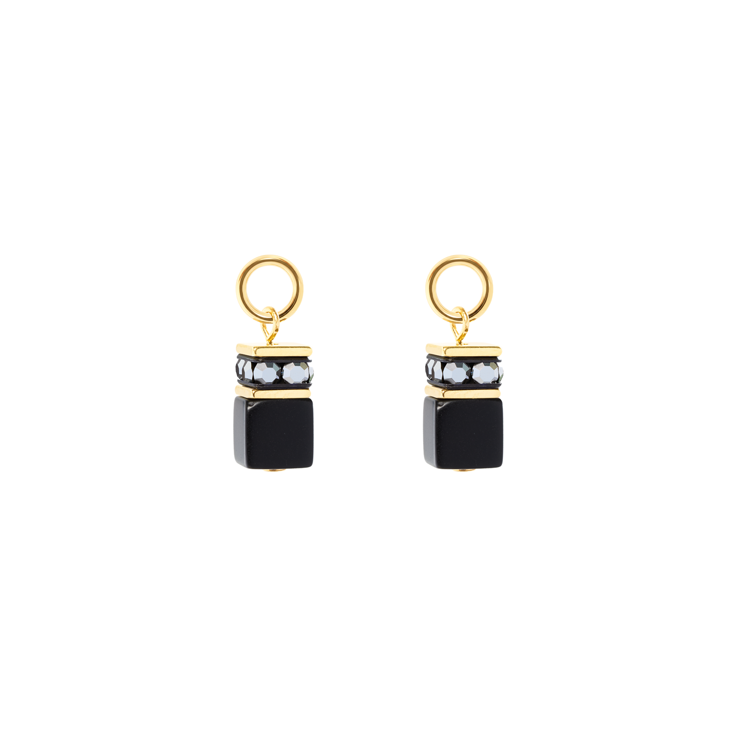EAR ME UP Charm GeoCUBE® gold-schwarz von COEUR DE LION