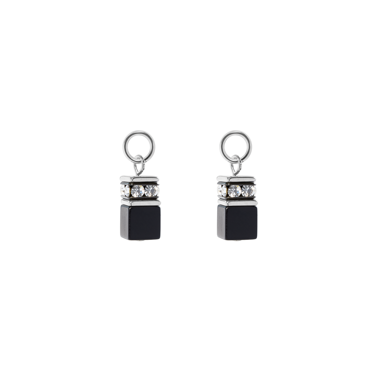 EAR ME UP Charm GeoCUBE® silber-schwarz von COEUR DE LION