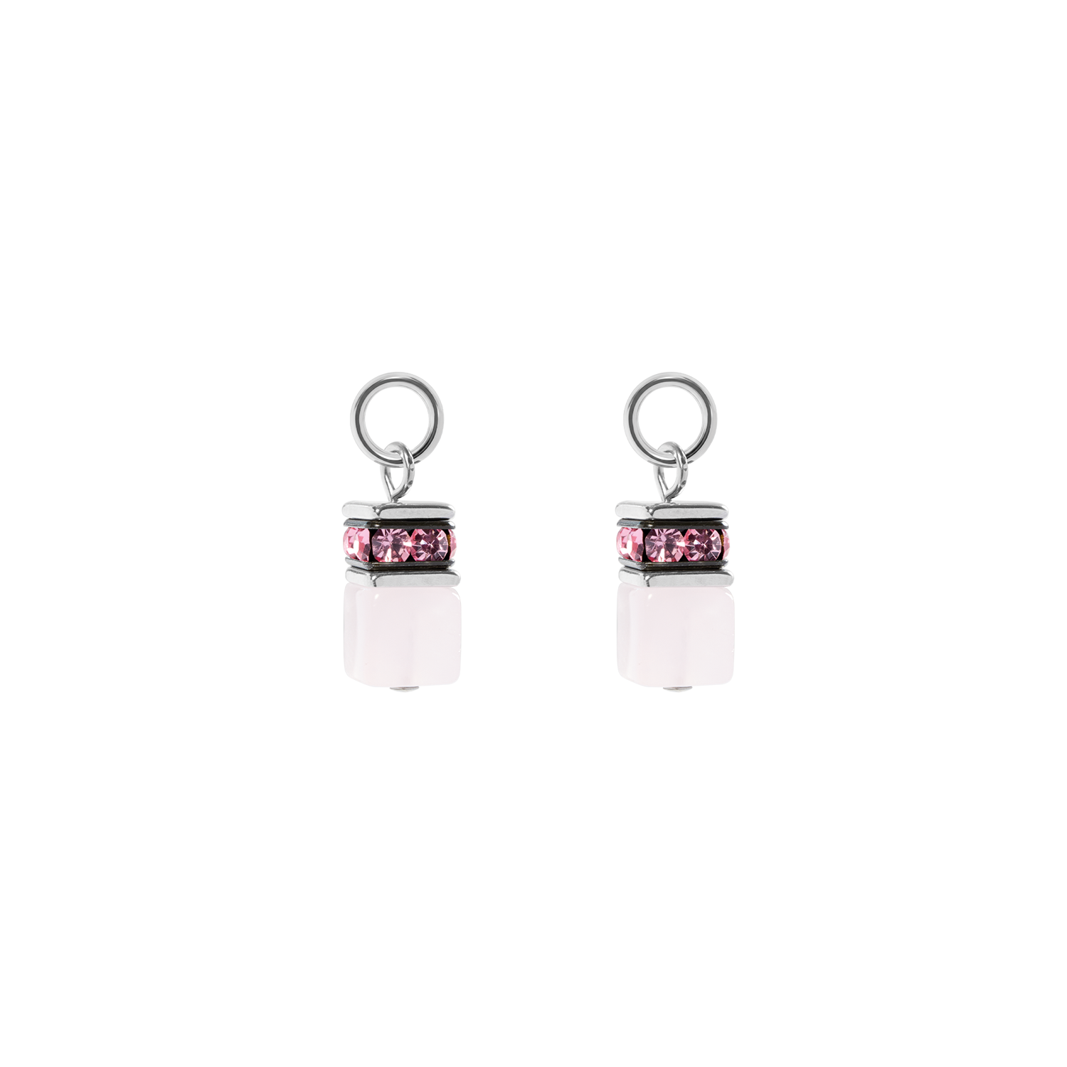 EAR ME UP Charm GeoCUBE® silber-rosa von COEUR DE LION