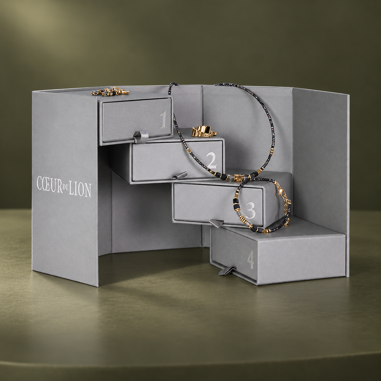 Adventskalender Wave gold-schwarz