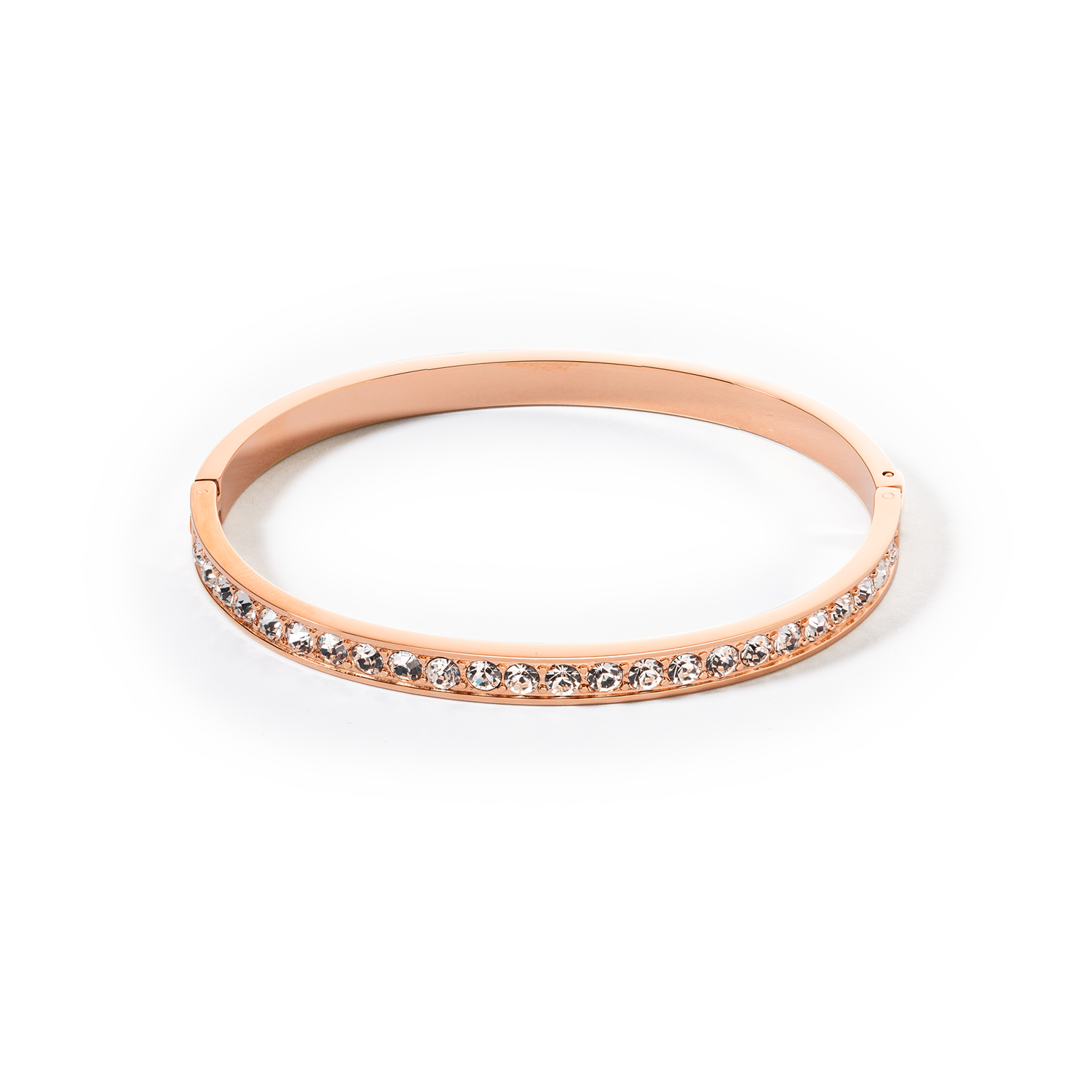 Armreif Edelstahl & Kristalle roségold kristall (Größe 19 cm)