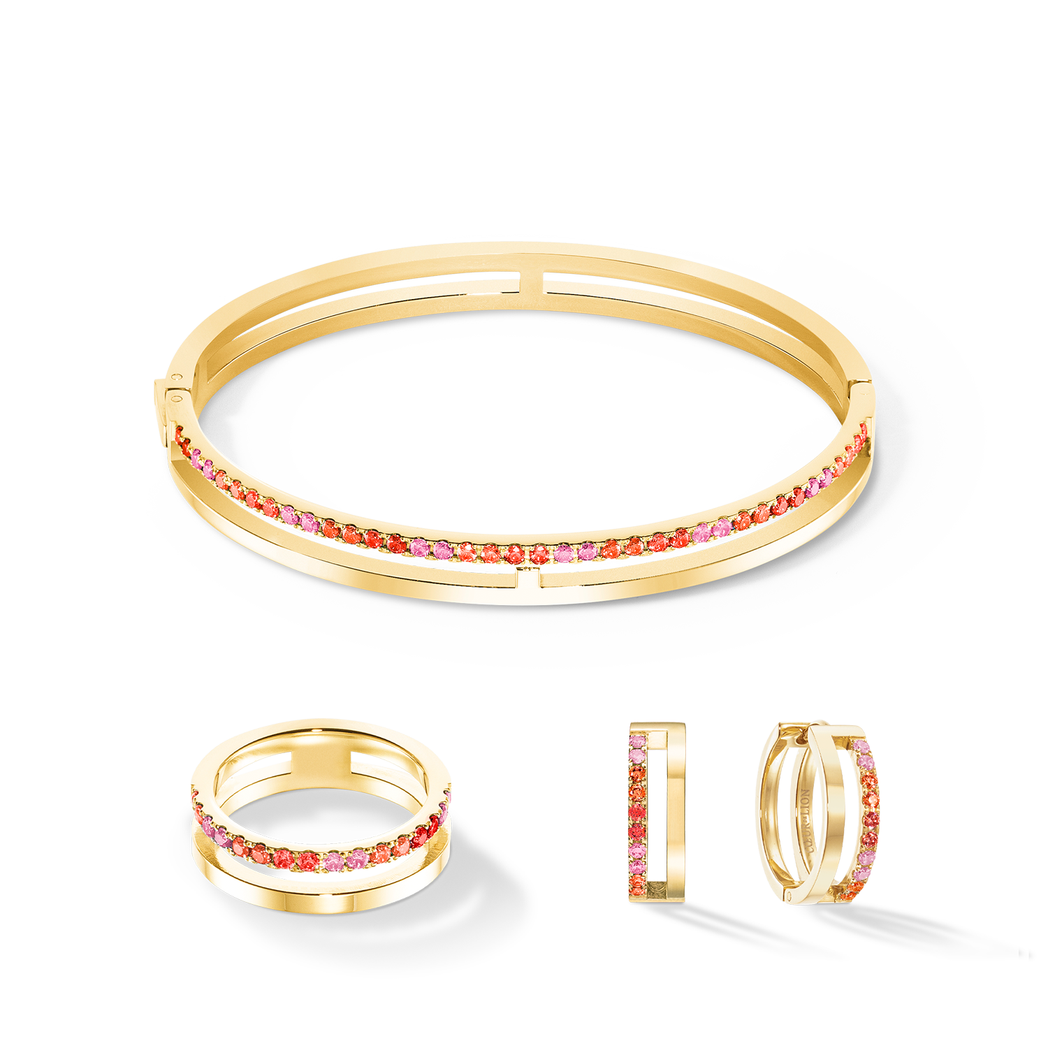 Eternal Unity Creolen gold-rot von COEUR DE LION – im Set mit passenden Schmuckstücken