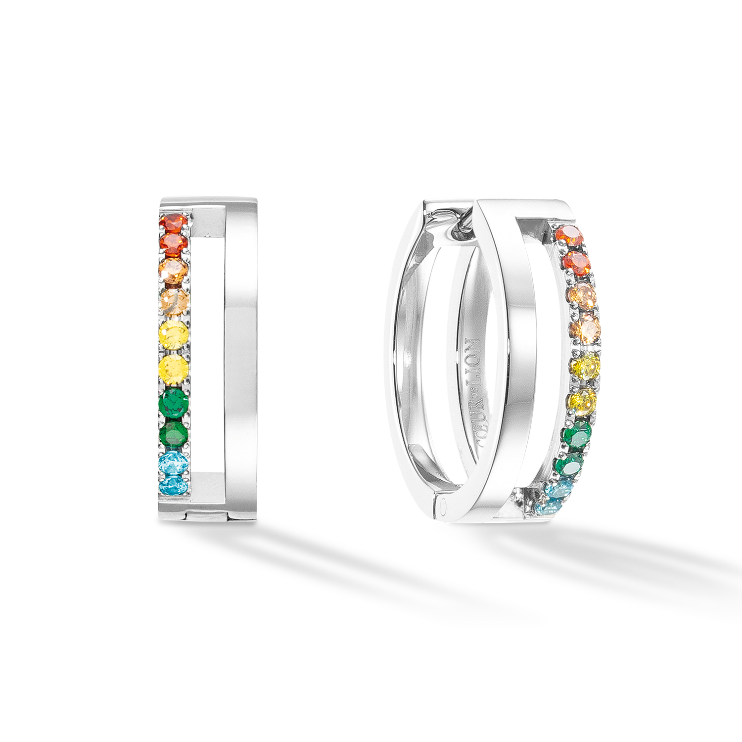 Eternal Unity Creolen silber-multicolor von COEUR DE LION – Detailaufnahme