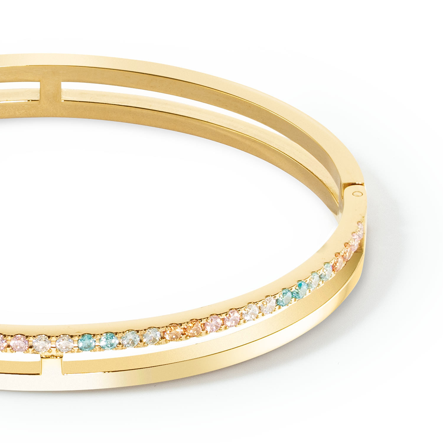 Eternal Unity Armreif gold-multicolor pastell von COEUR DE LION – Detailaufnahme