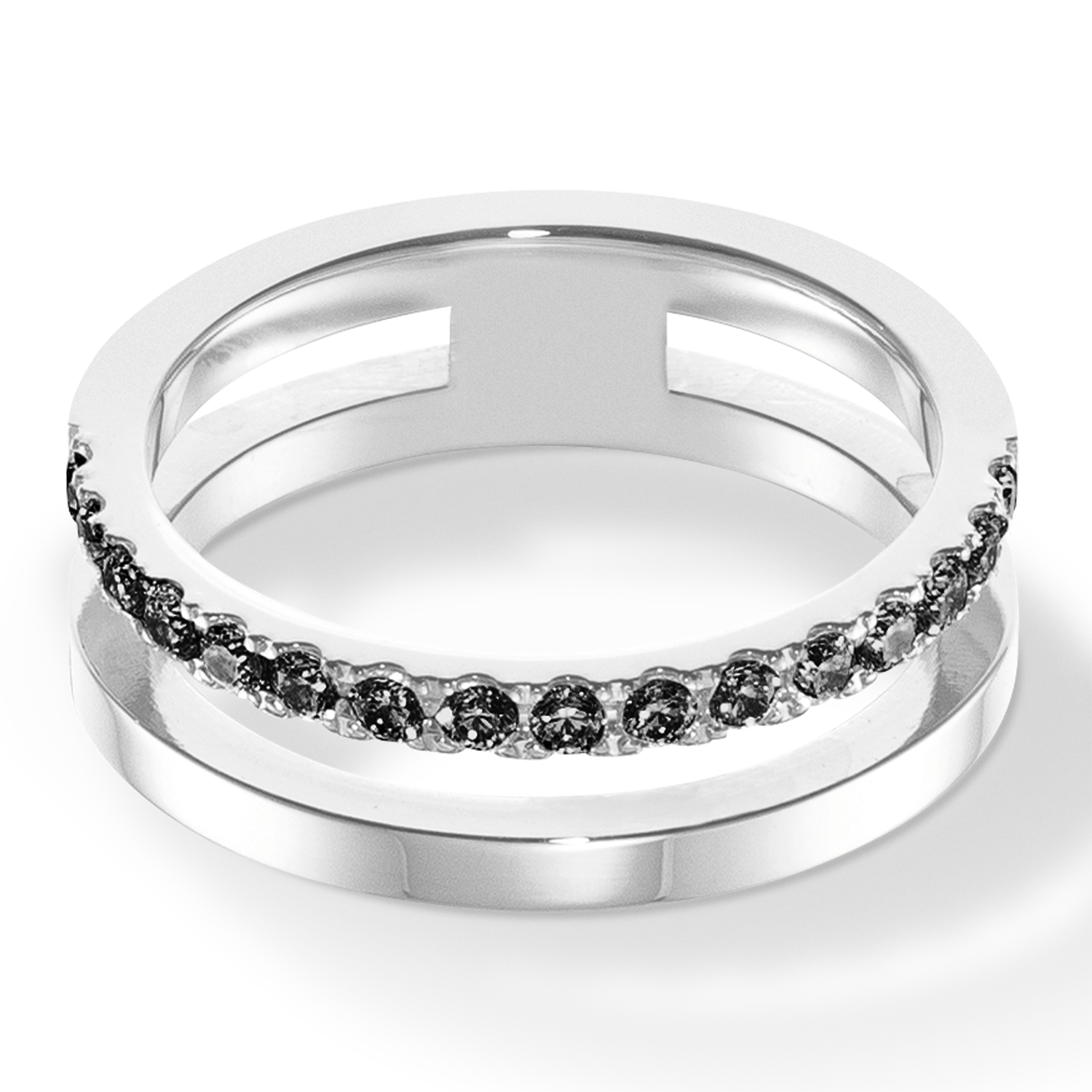 Eternal Unity Ring silber-schwarz von COEUR DE LION – Detailaufnahme