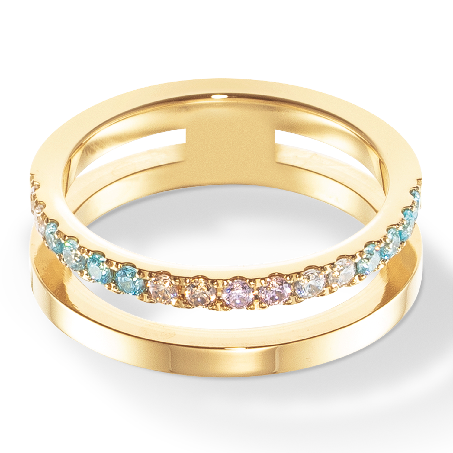 Eternal Unity Ring gold-multicolor pastell von COEUR DE LION – Detailaufnahme
