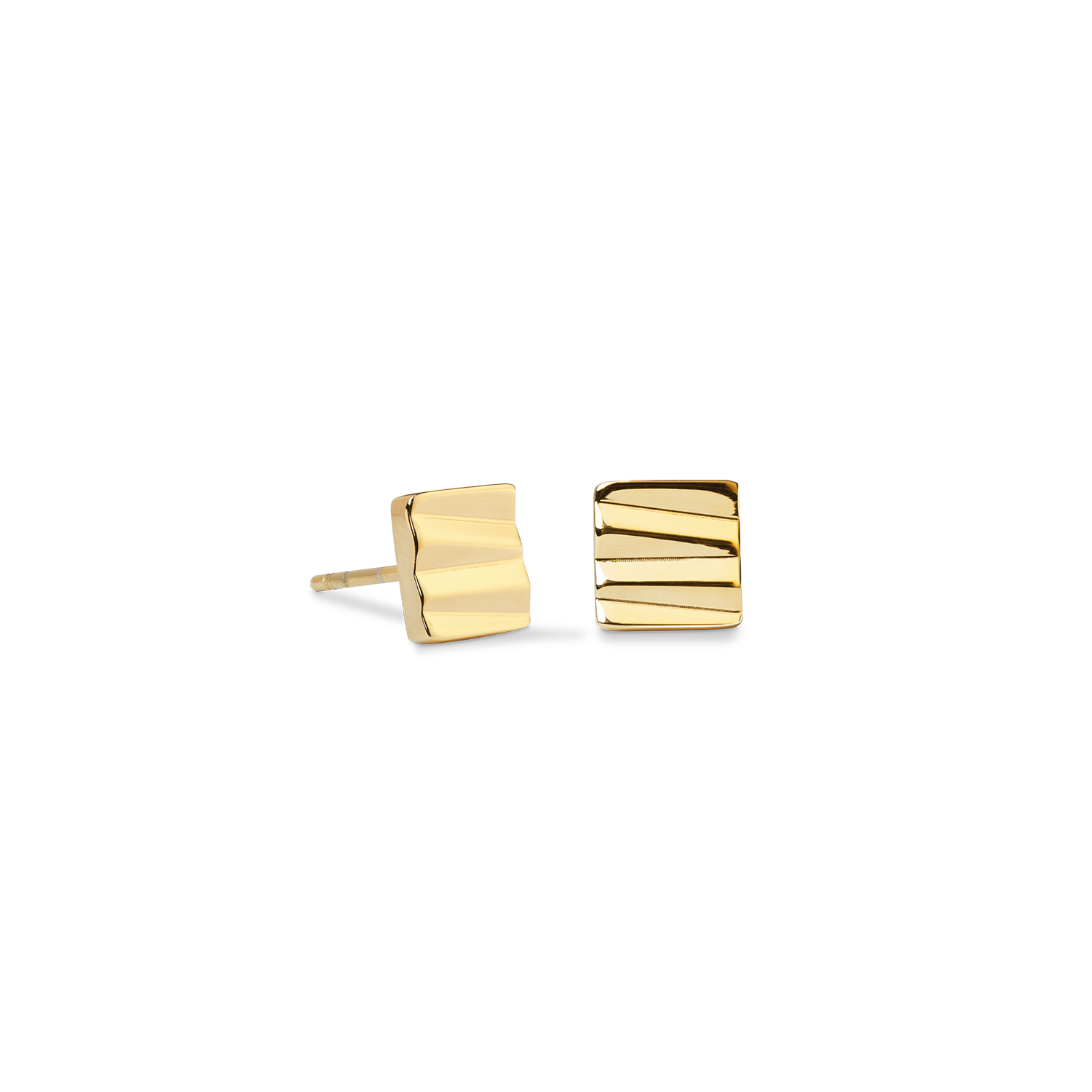 Ohrstecker Square Wave gold von COEUR DE LION – Detailaufnahme