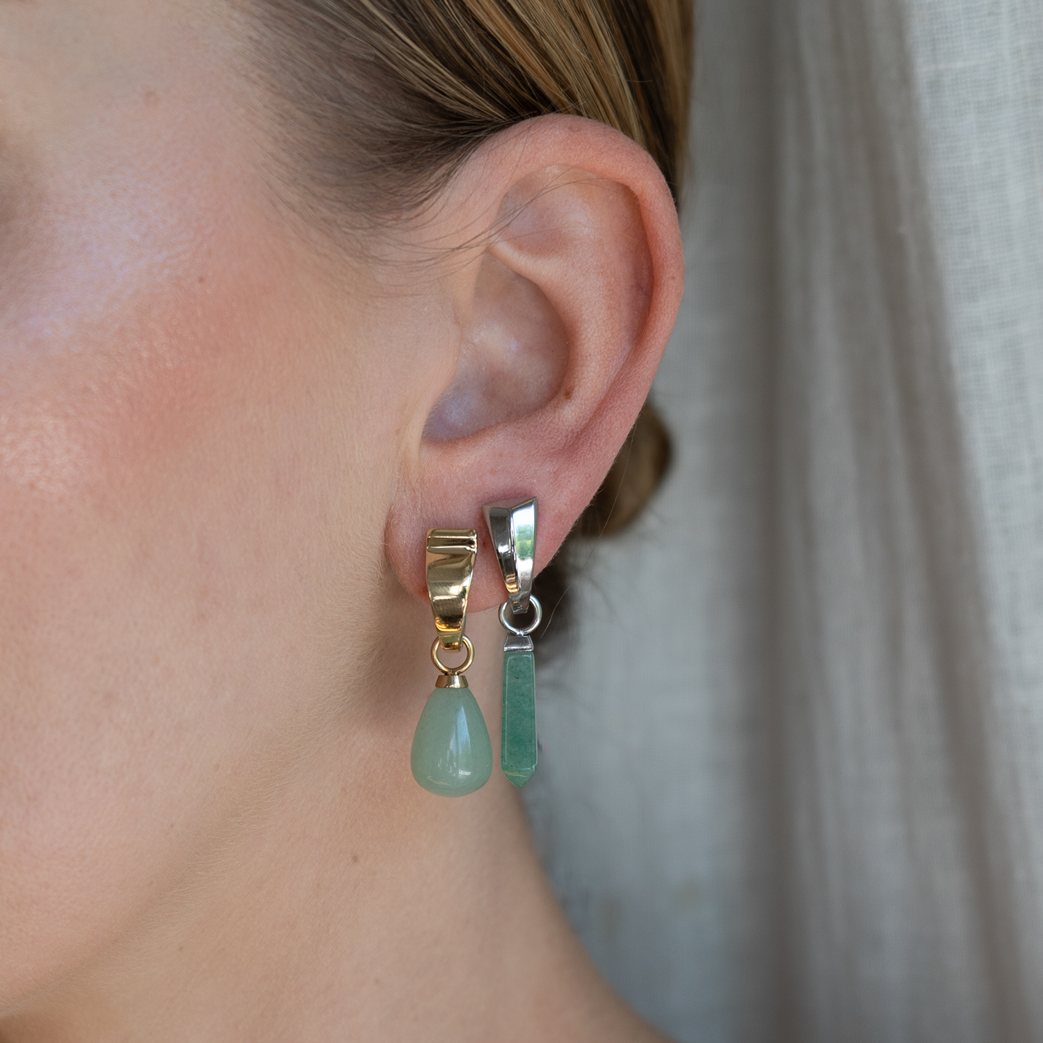 EAR ME UP Creole Contour Silber von COEUR DE LION – am Modell getragen