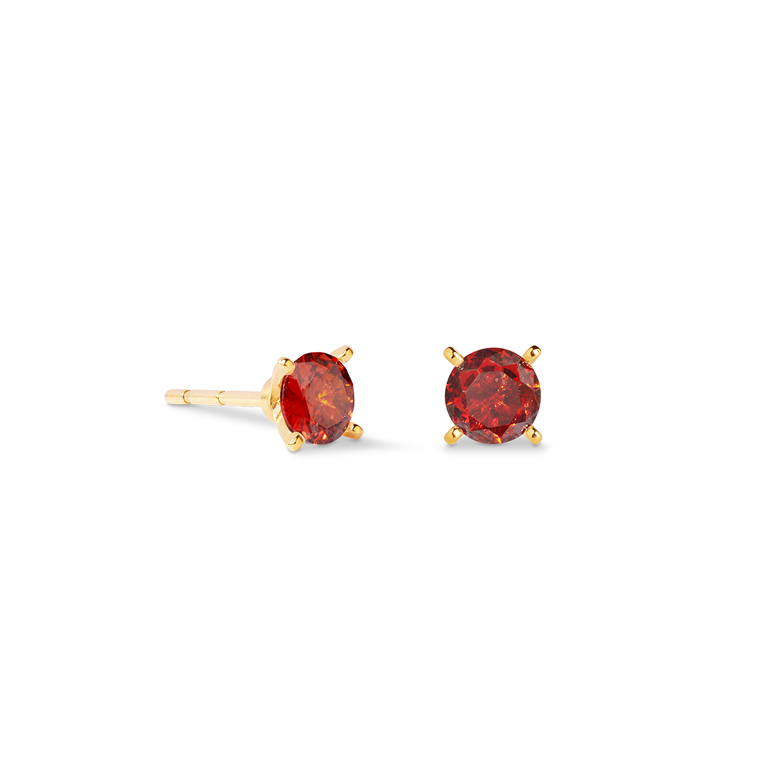 Ohrstecker Glam Dot 5 mm gold-rot von COEUR DE LION – Detailaufnahme