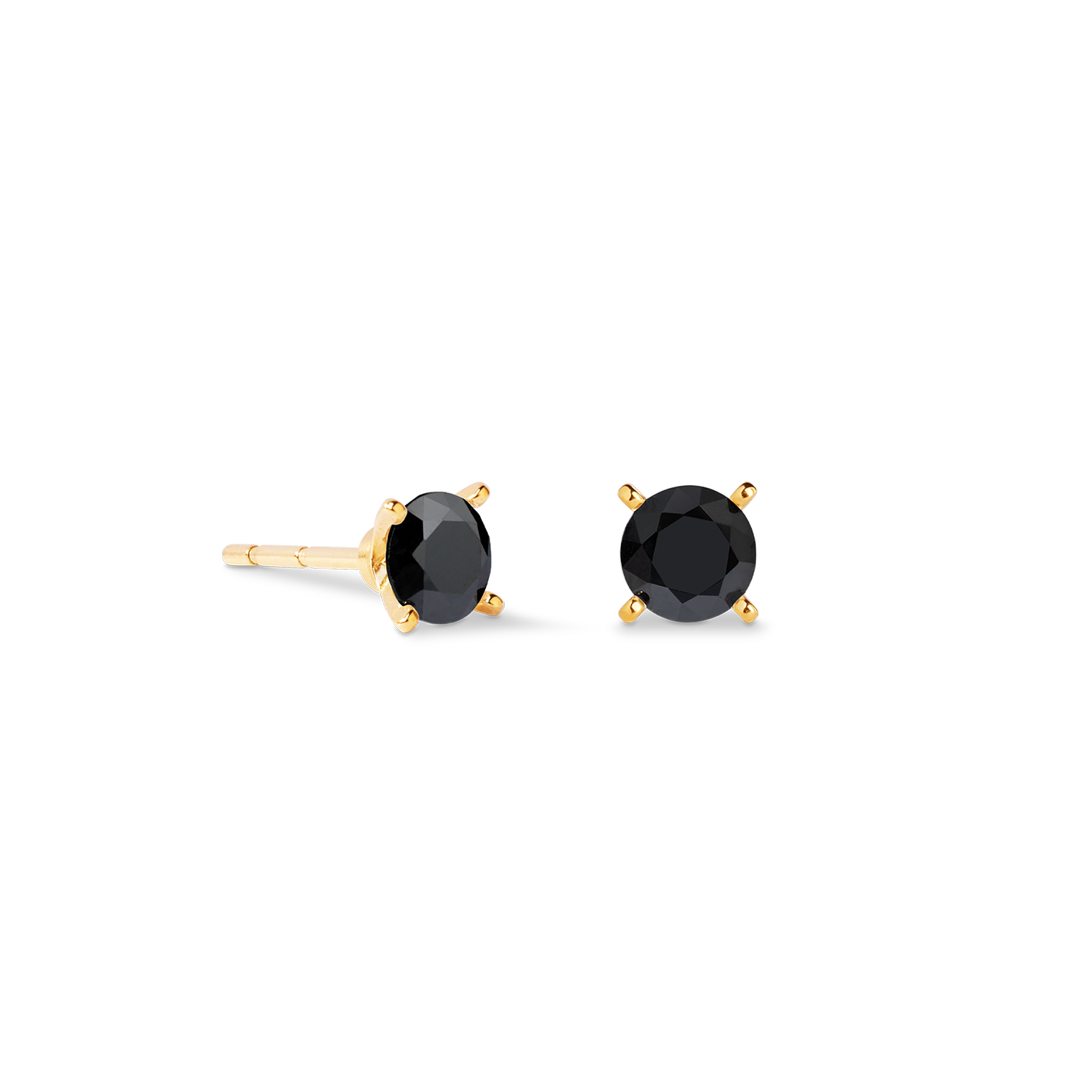 Ohrstecker Glam Dot 5 mm gold-schwarz von COEUR DE LION – Detailaufnahme