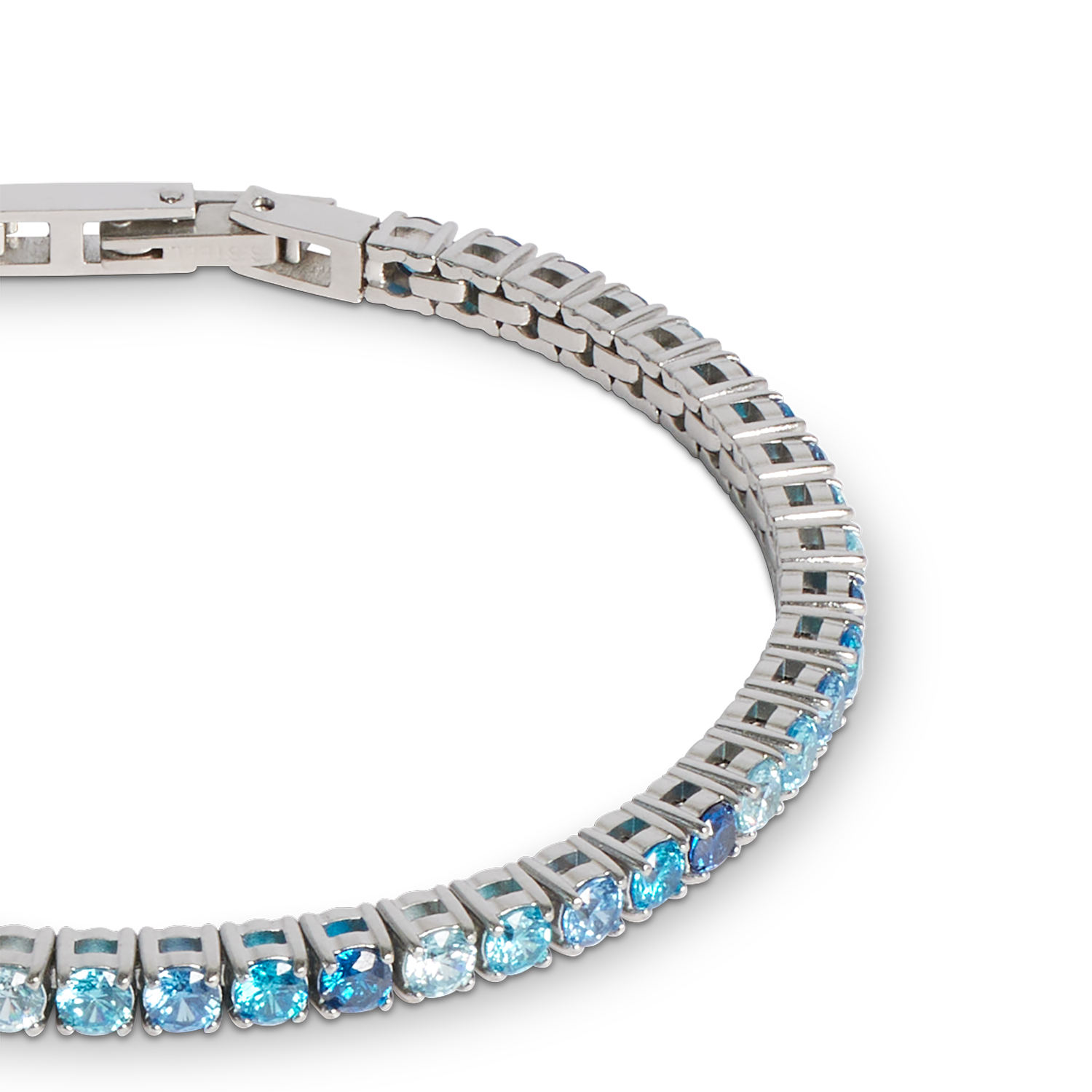 Tennisarmband silber-blau von COEUR DE LION – Detailaufnahme