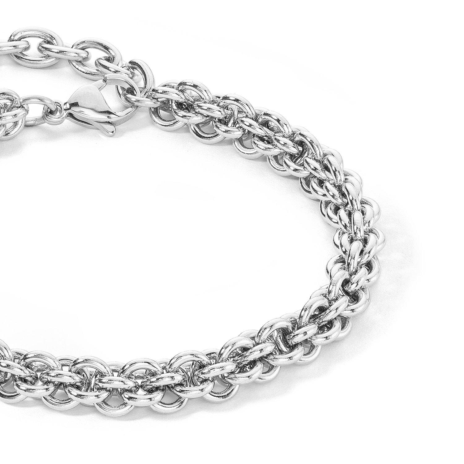 Armband Mesh Chain silber von COEUR DE LION – Detailaufnahme