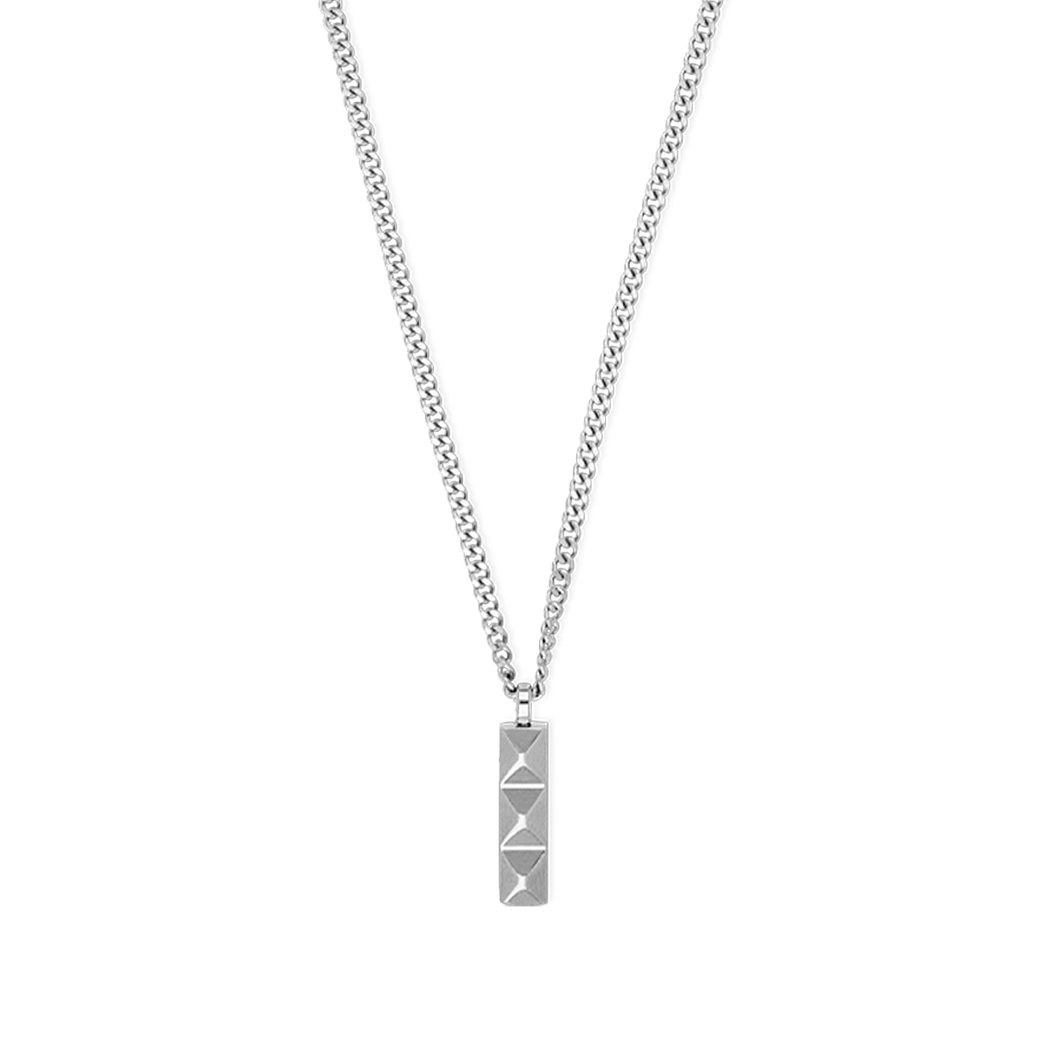Halskette Spikes Trio Bar silber von COEUR DE LION – Detailaufnahme