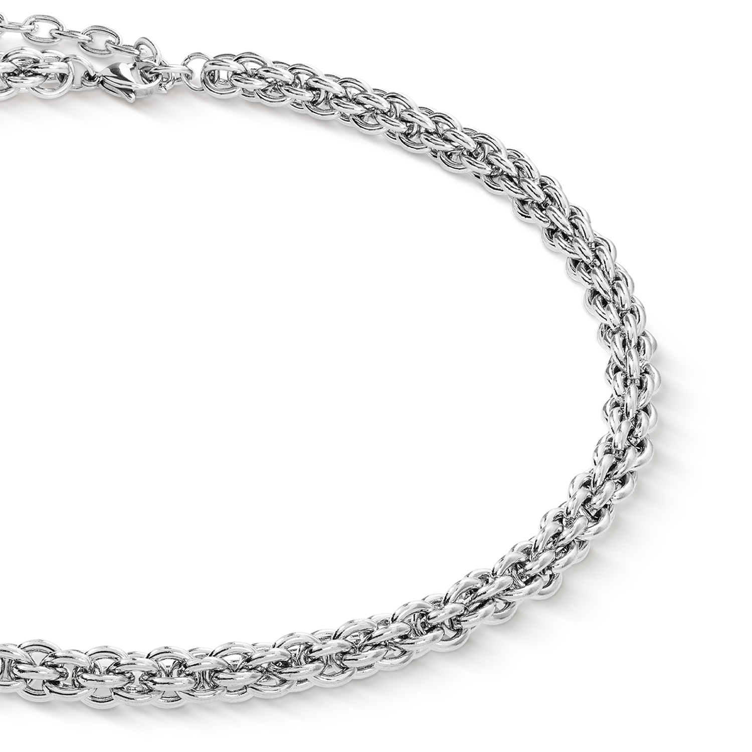 Halskette Mesh Chain Classic silber von COEUR DE LION – Detailaufnahme