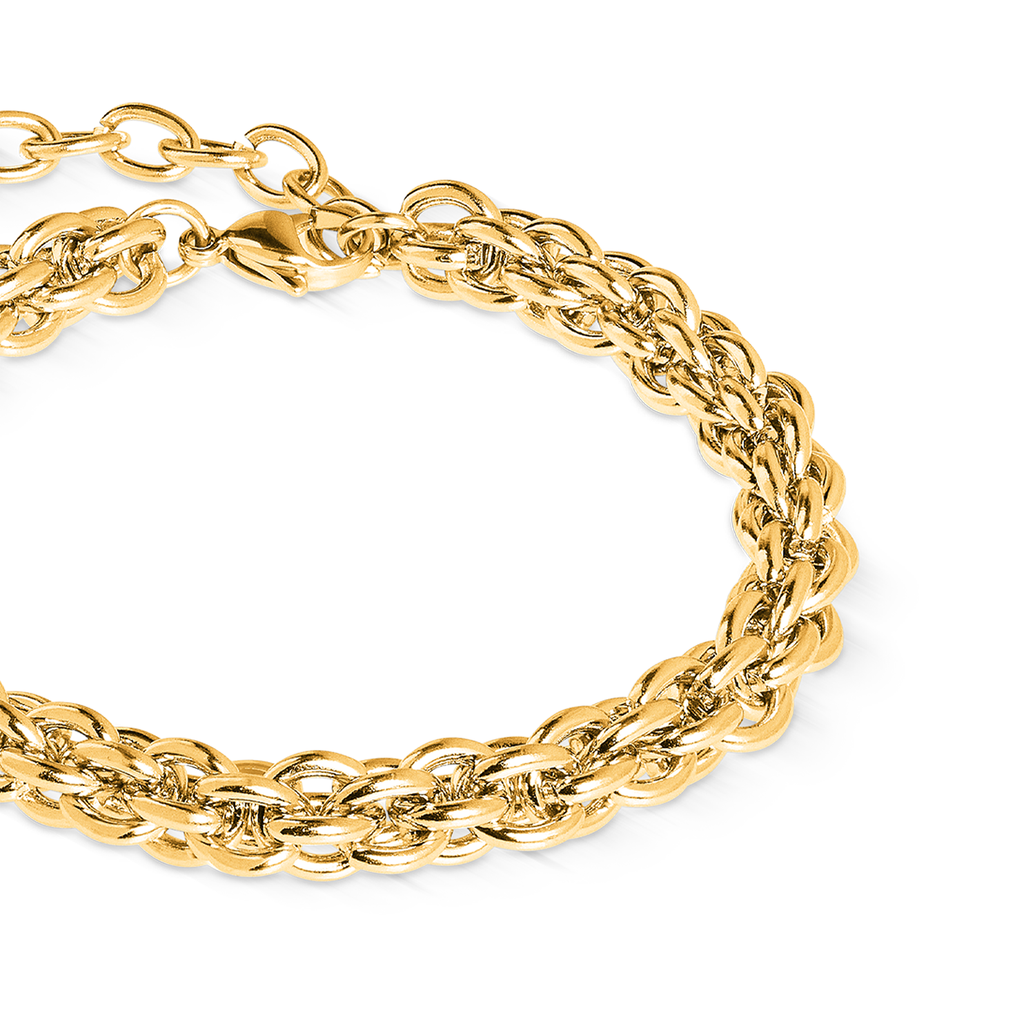Armband Mesh Chain Classic gold von COEUR DE LION – Detailaufnahme