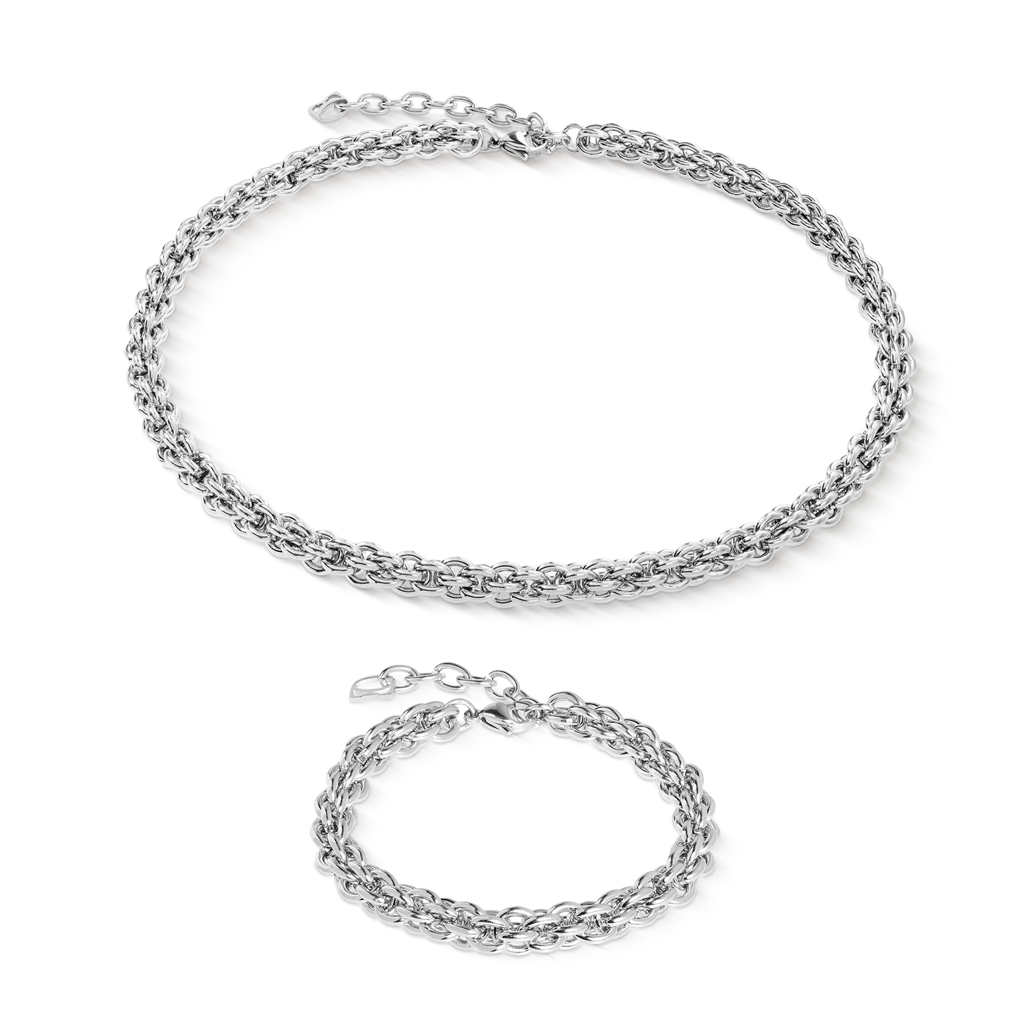 Armband Mesh Chain Classic silber von COEUR DE LION – im Set mit passenden Schmuckstücken