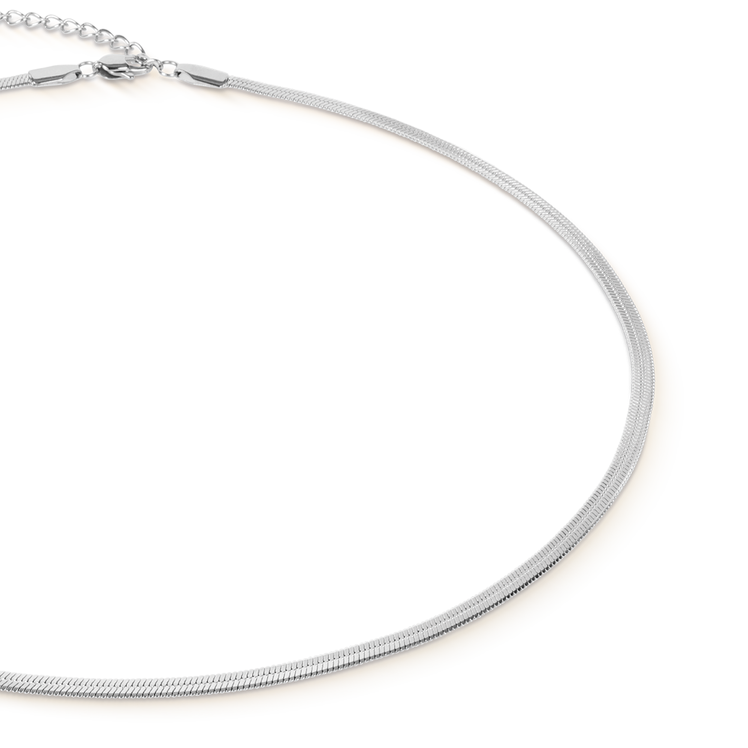 Flache Schlangenkette Silber