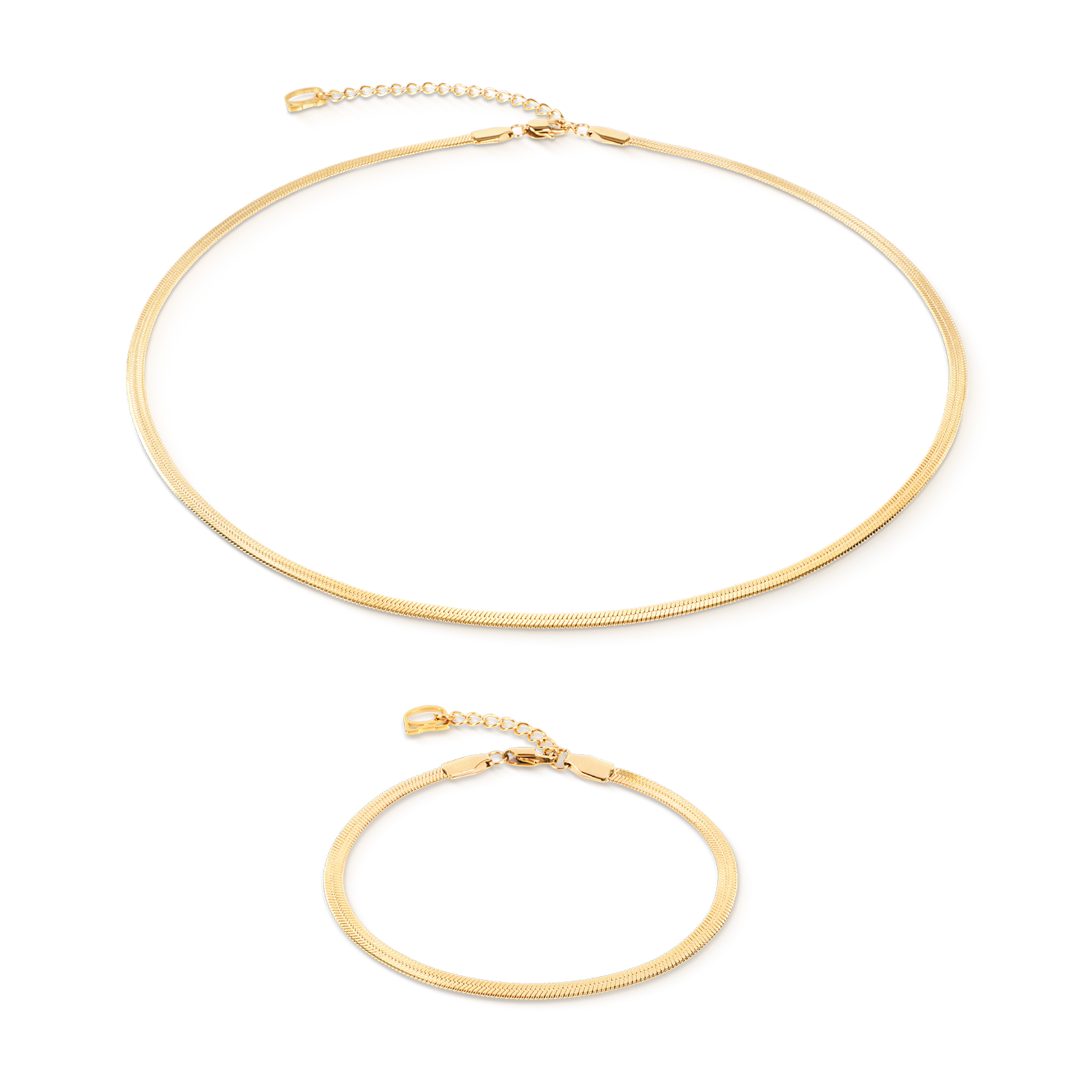 Flaches Schlangenarmband Gold