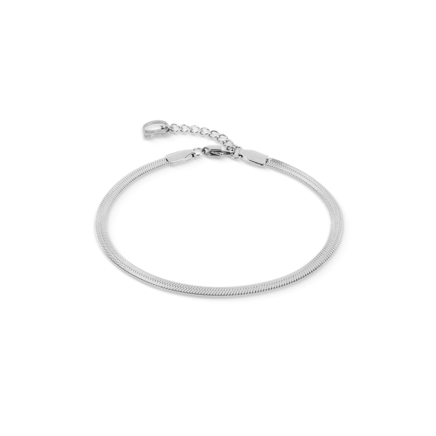 Flaches Schlangenarmband Silber