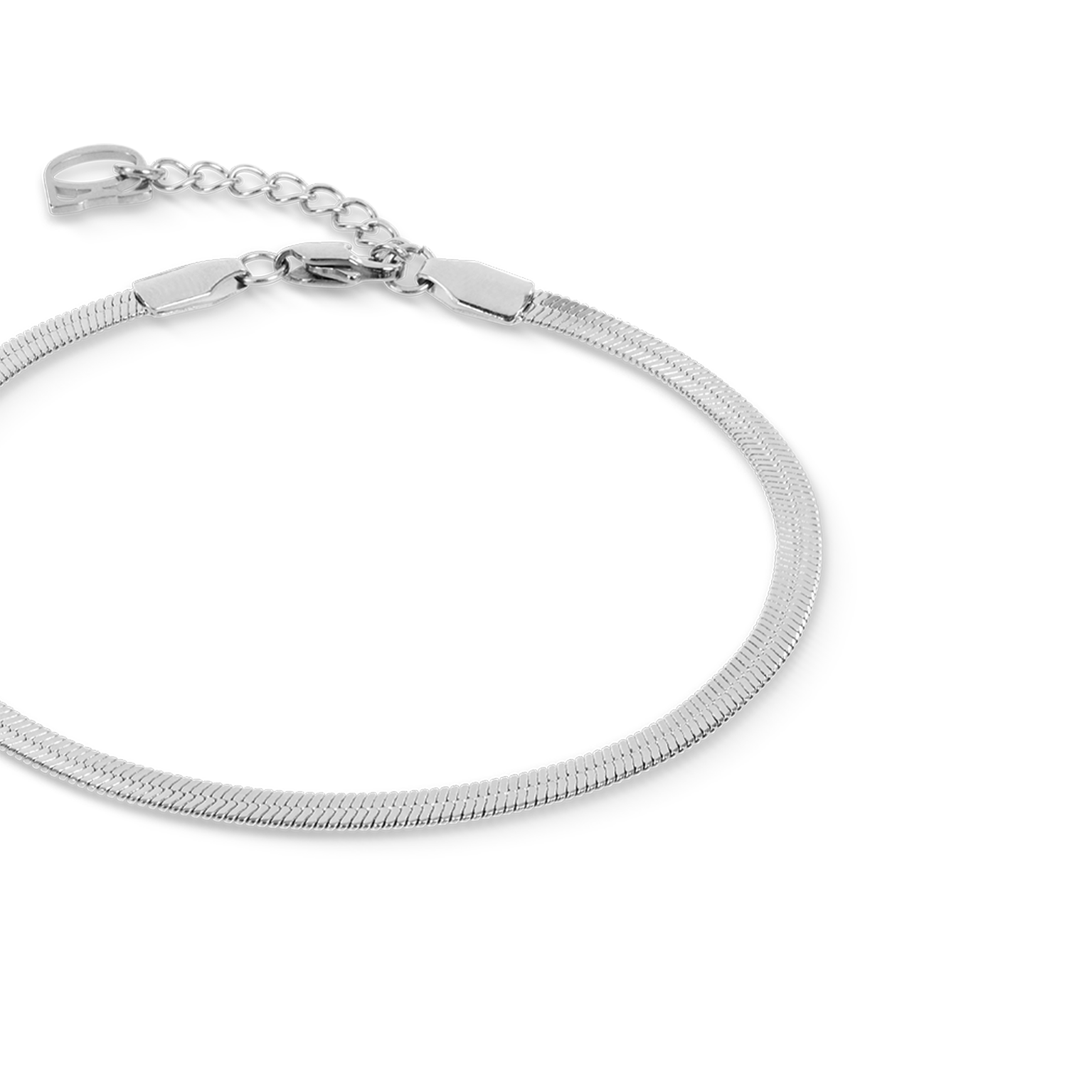 Flaches Schlangenarmband Silber