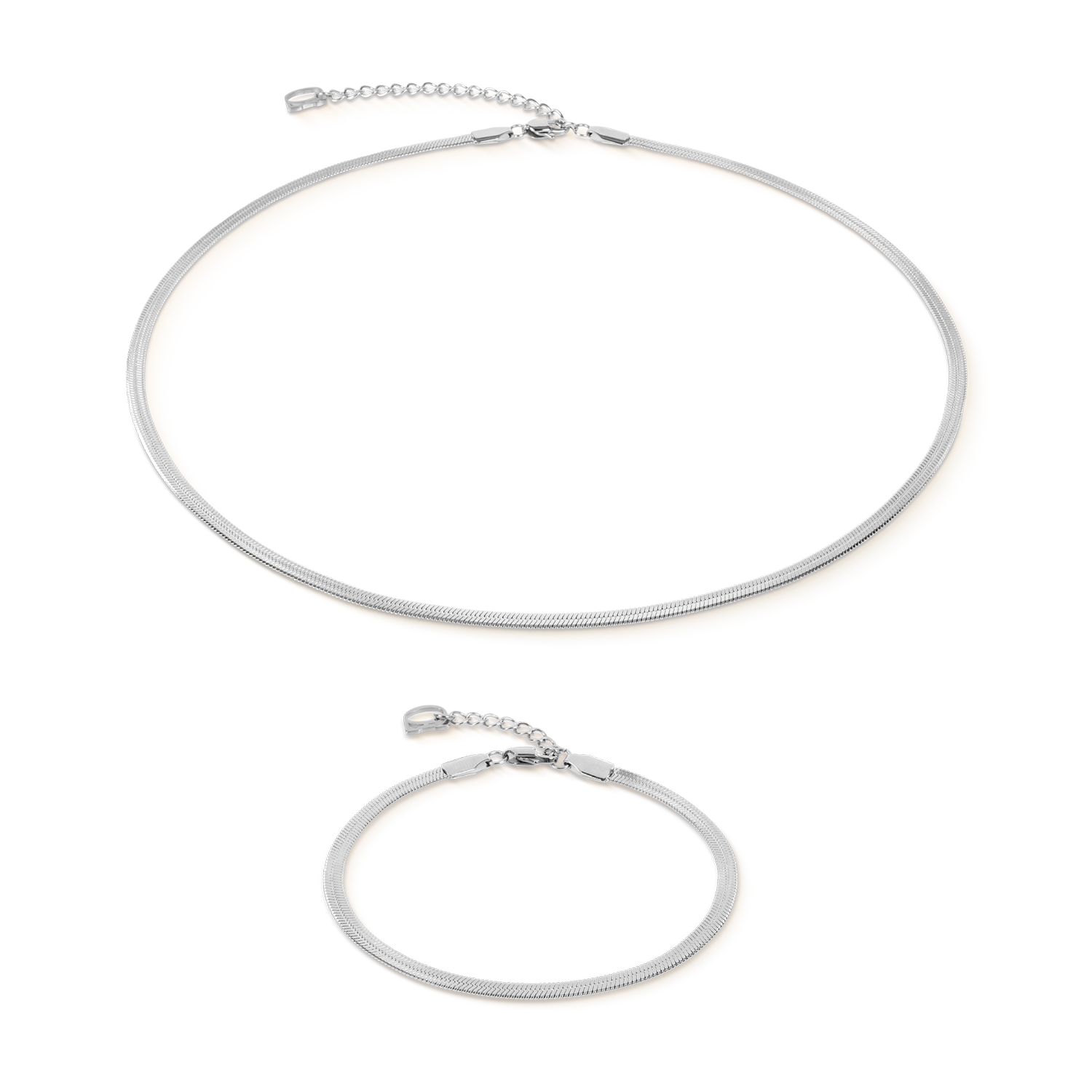 Flaches Schlangenarmband Silber