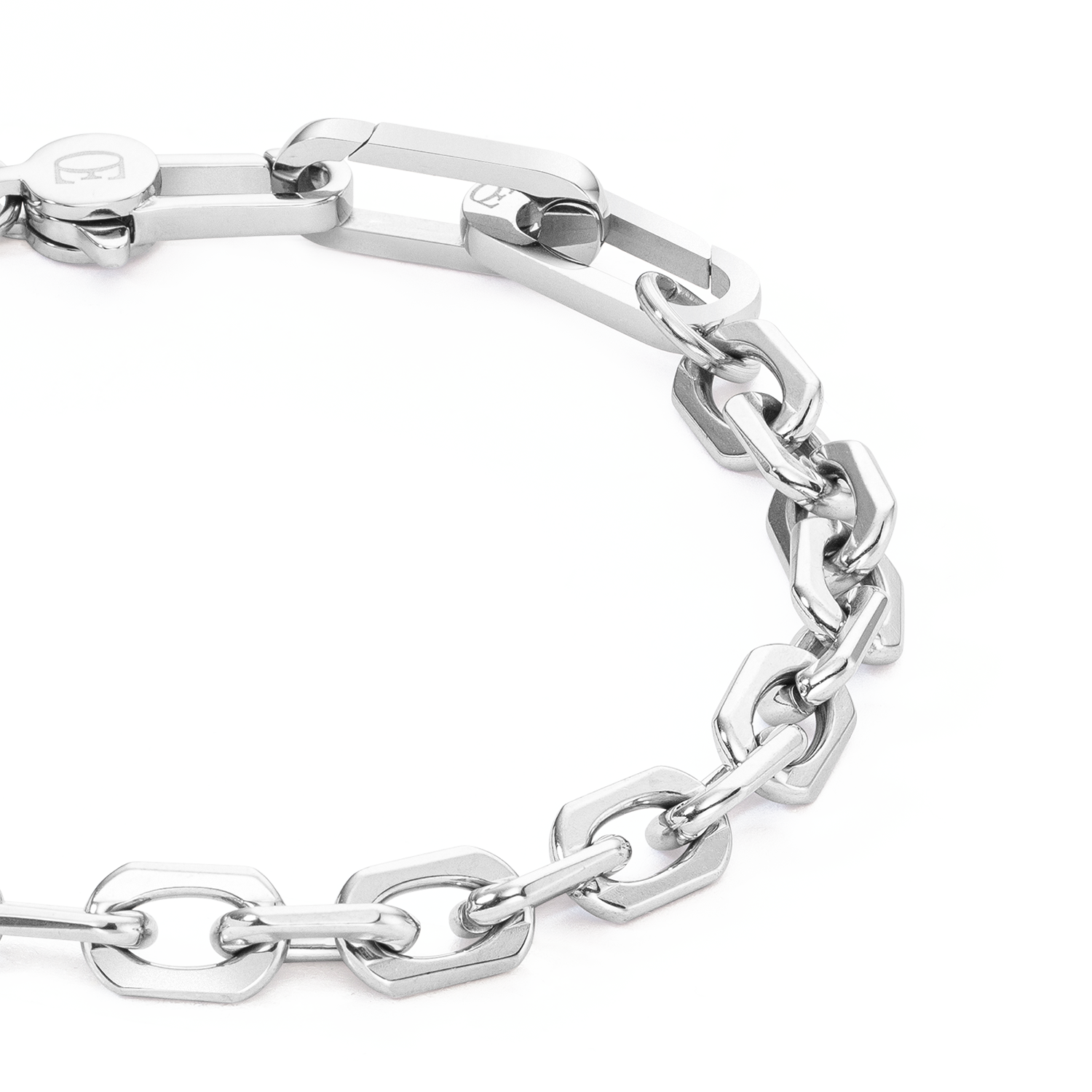 Armband Cubes Fusion link chain schwarz von COEUR DE LION – Detailaufnahme