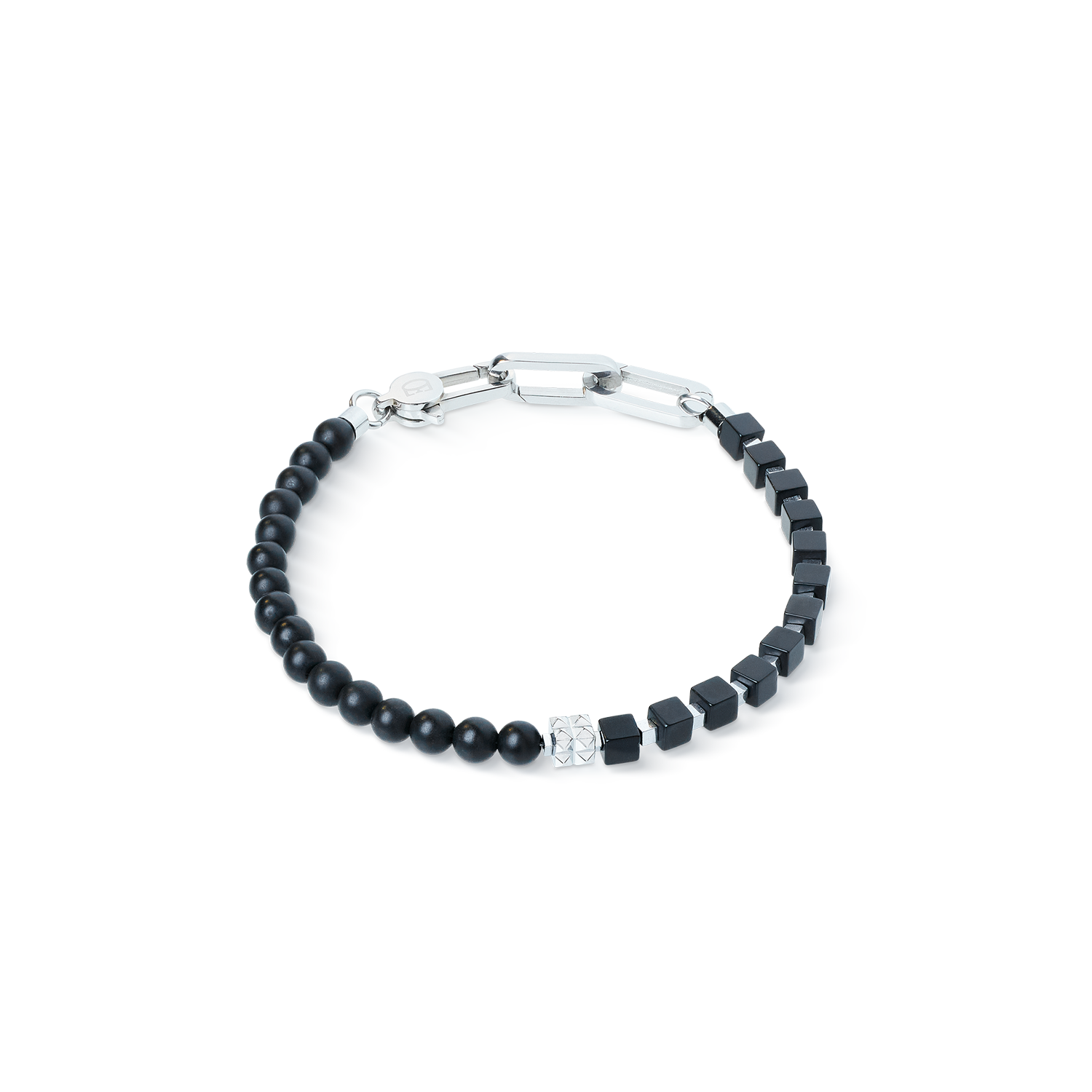Armband Spikes Fusion Onyx schwarz-silber von COEUR DE LION