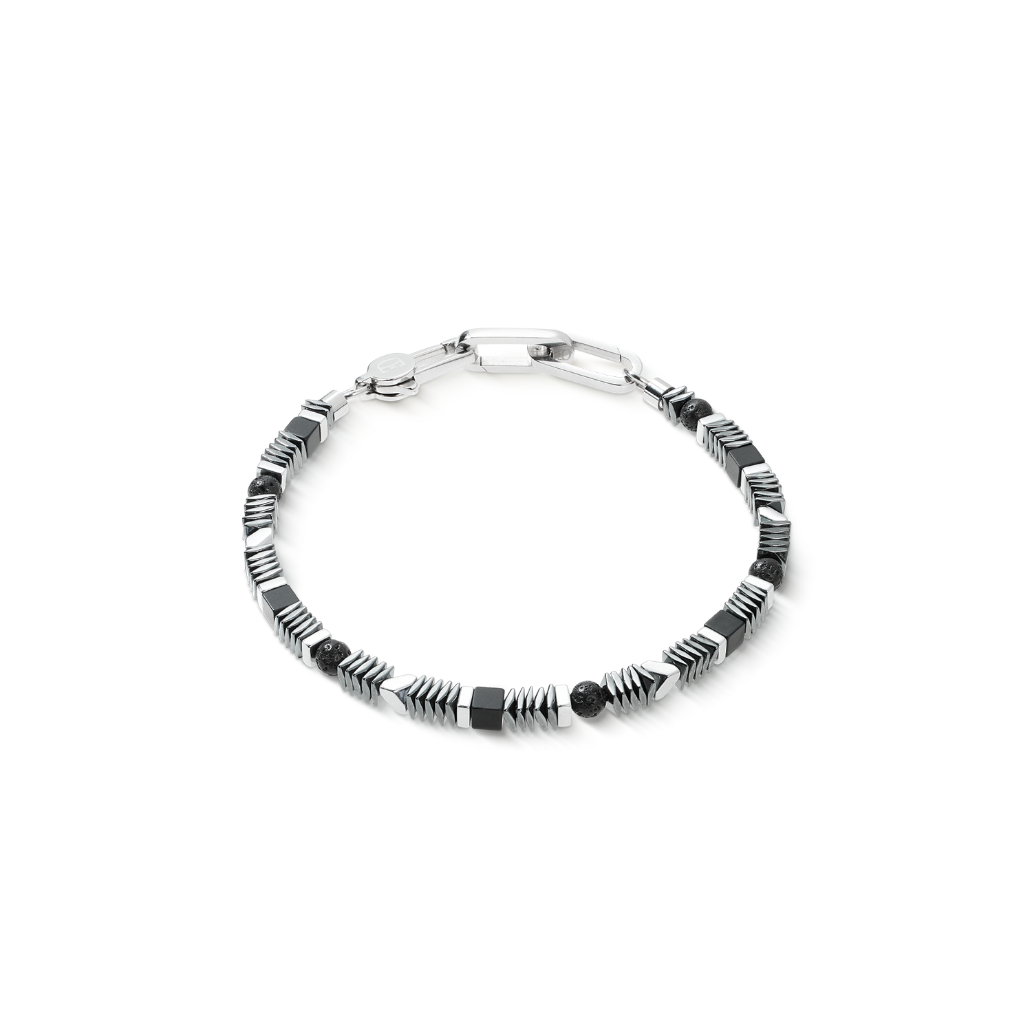 Armband Cadence Shape Mix schwarz-silber von COEUR DE LION