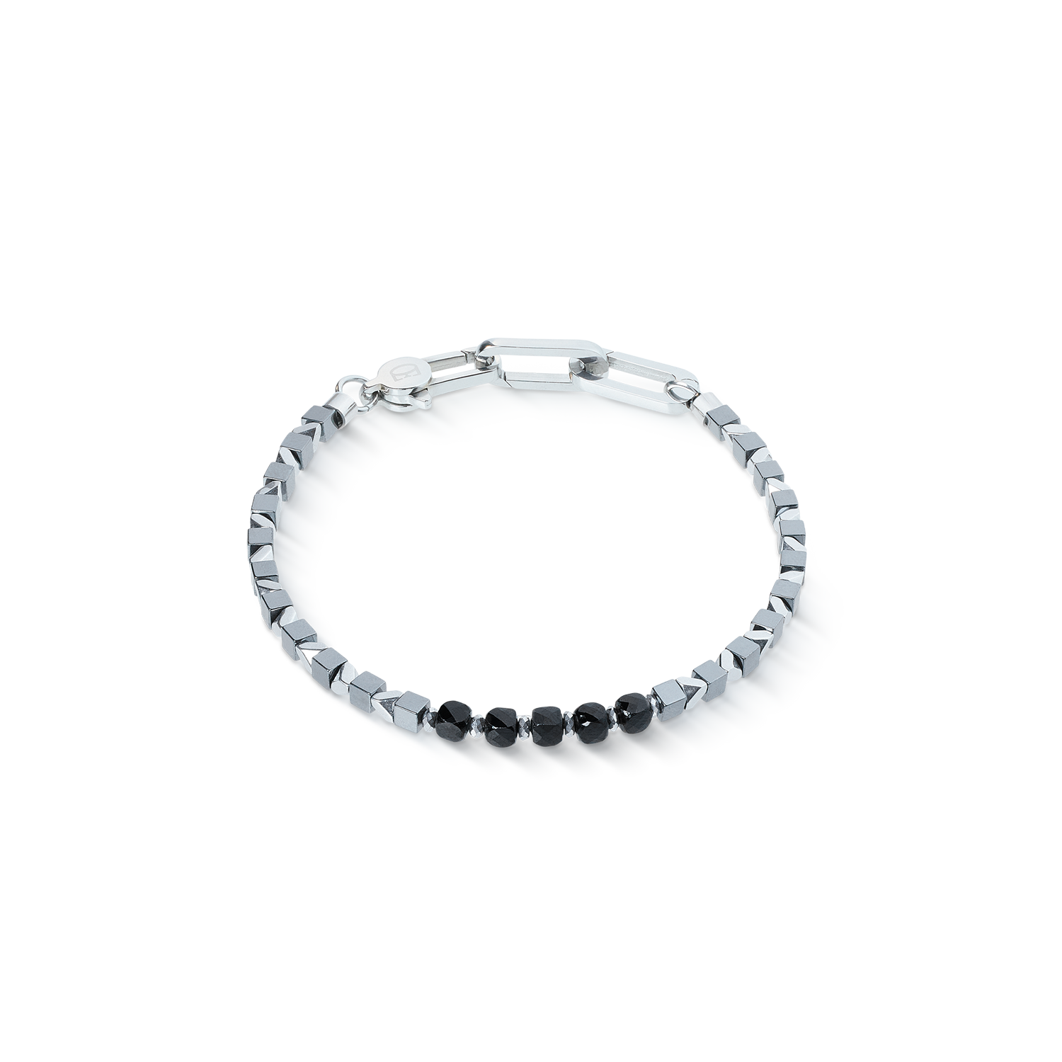 Armband Pulse Line Spinell schwarz-silber von COEUR DE LION