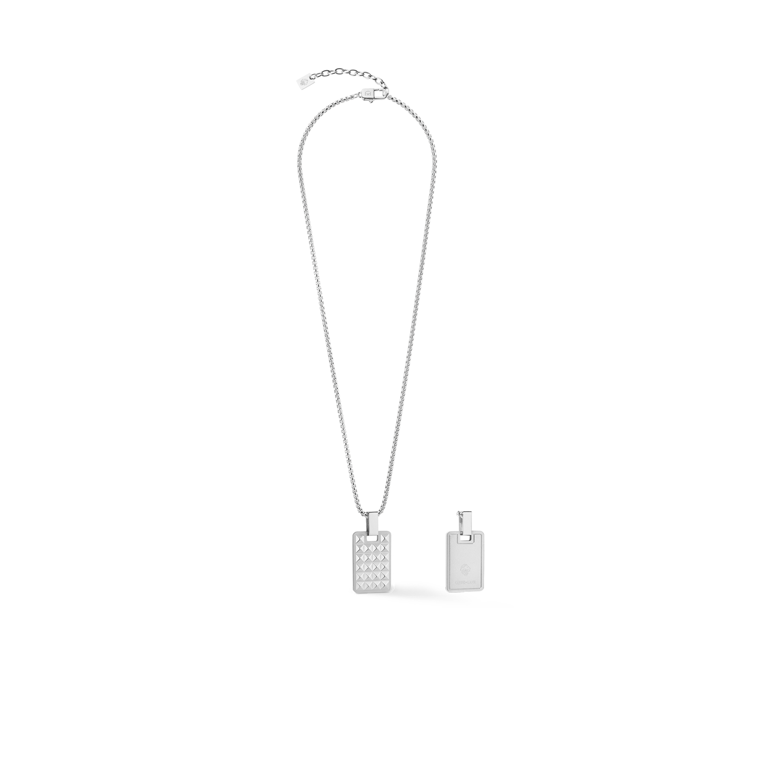 Halskette Spikes Edelstahl Silber mit Wendependant von COEUR DE LION
