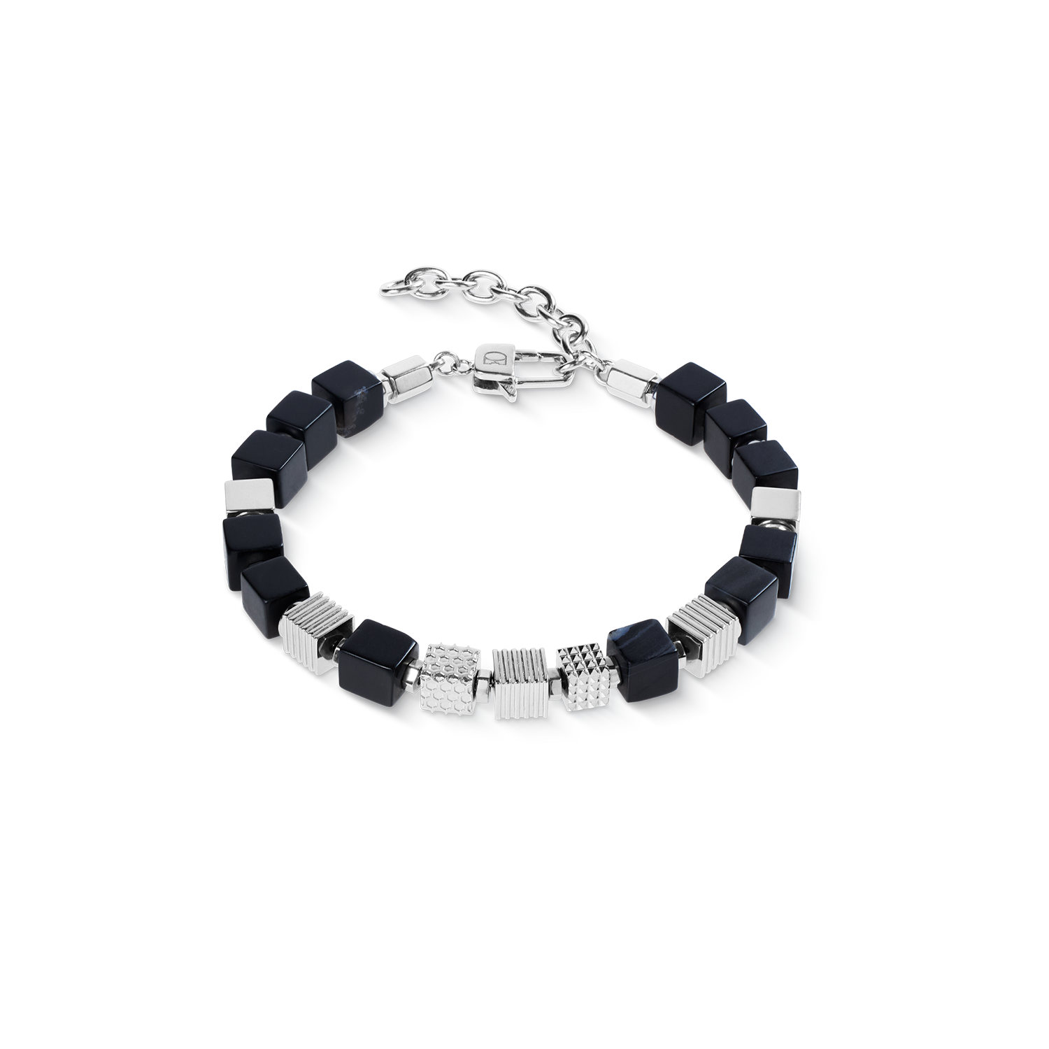 Armband Onyx Graphic Cubes aus Edelstahl von COEUR DE LION