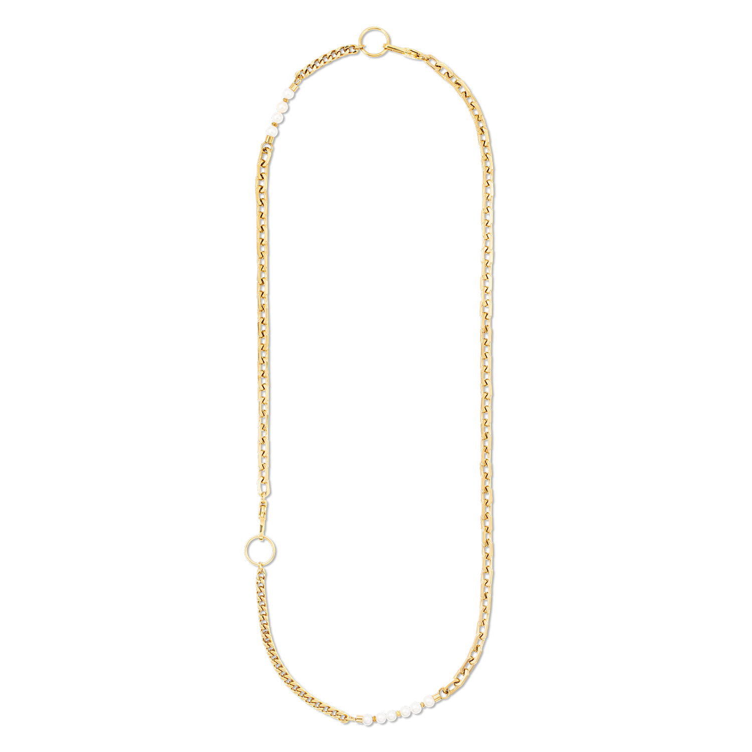 Halskette Shape Shifter Süßwasserperlen gold von COEUR DE LION – Tragevariante