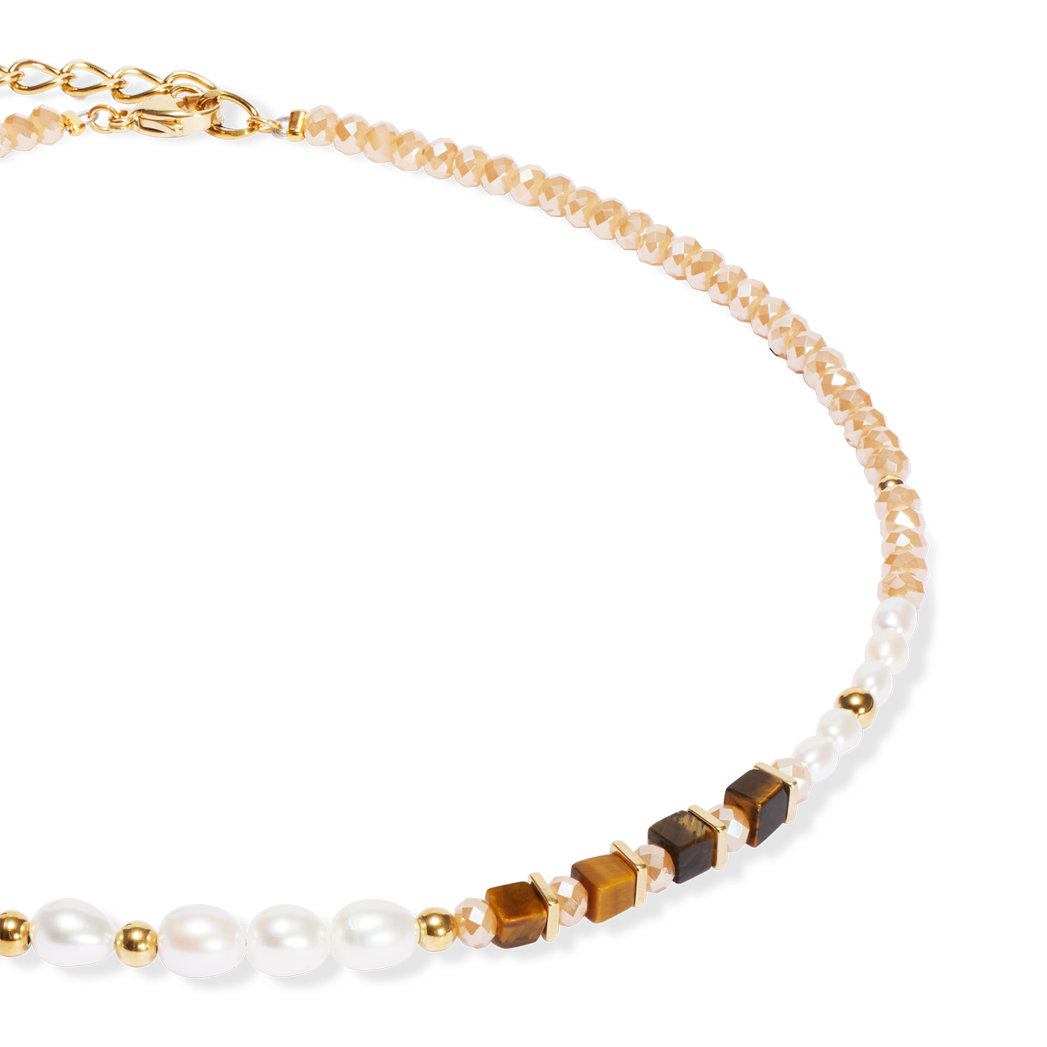 Halskette Cosmic Pearls deep gold von COEUR DE LION – Detailaufnahme