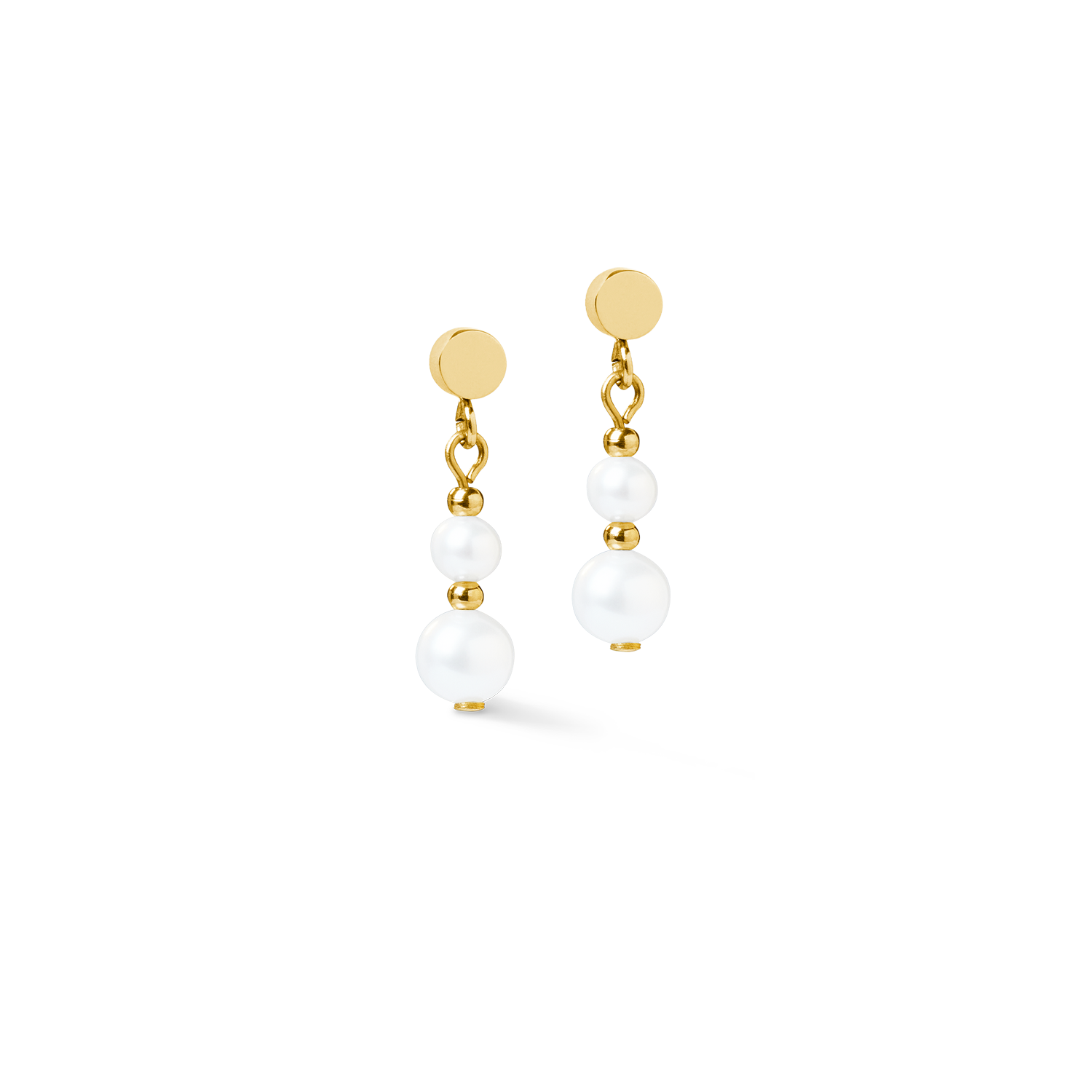 Ohrringe Pearl & Spikes Drop gold von COEUR DE LION