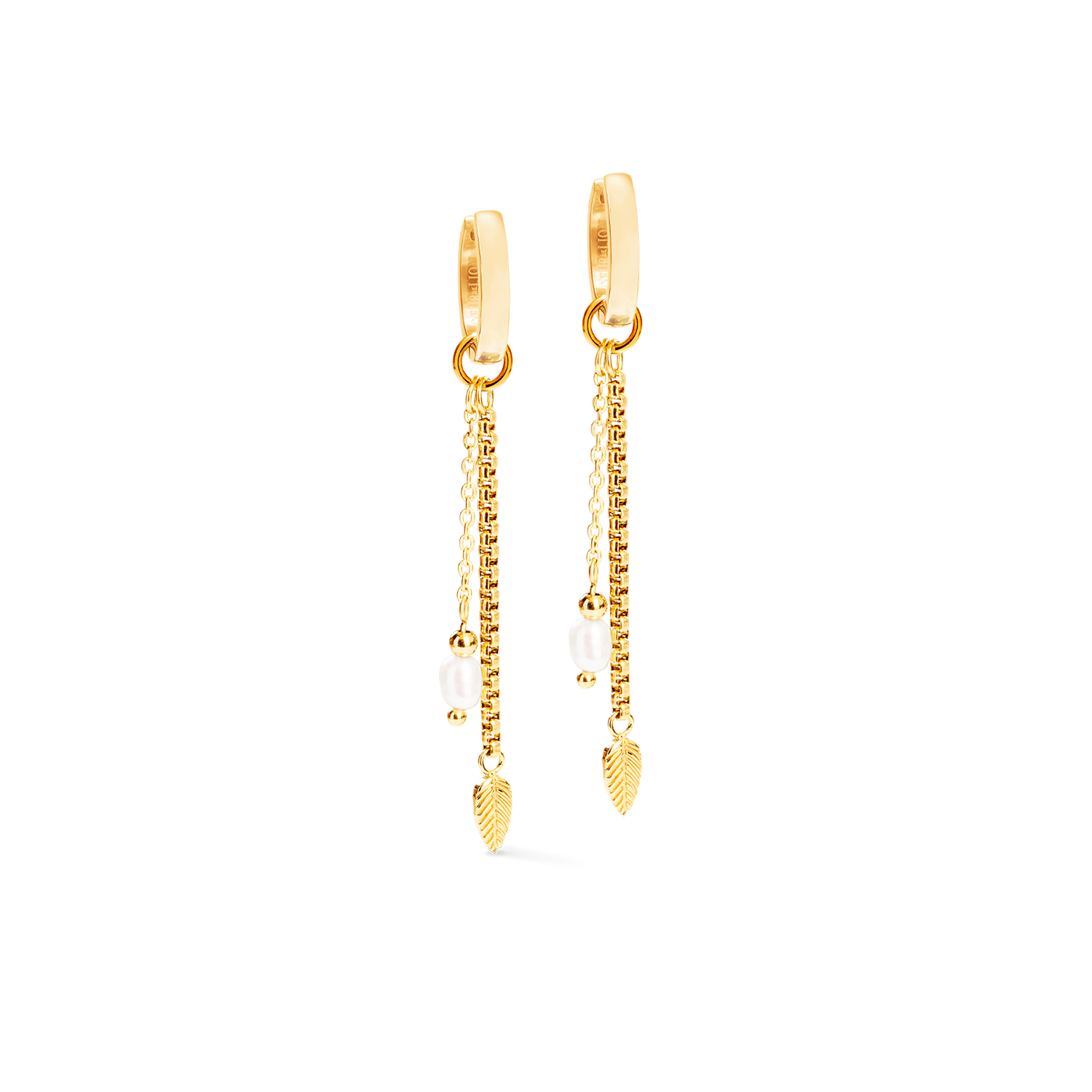 Ohrringe Serene Knot Chain gold von COEUR DE LION – Detailaufnahme
