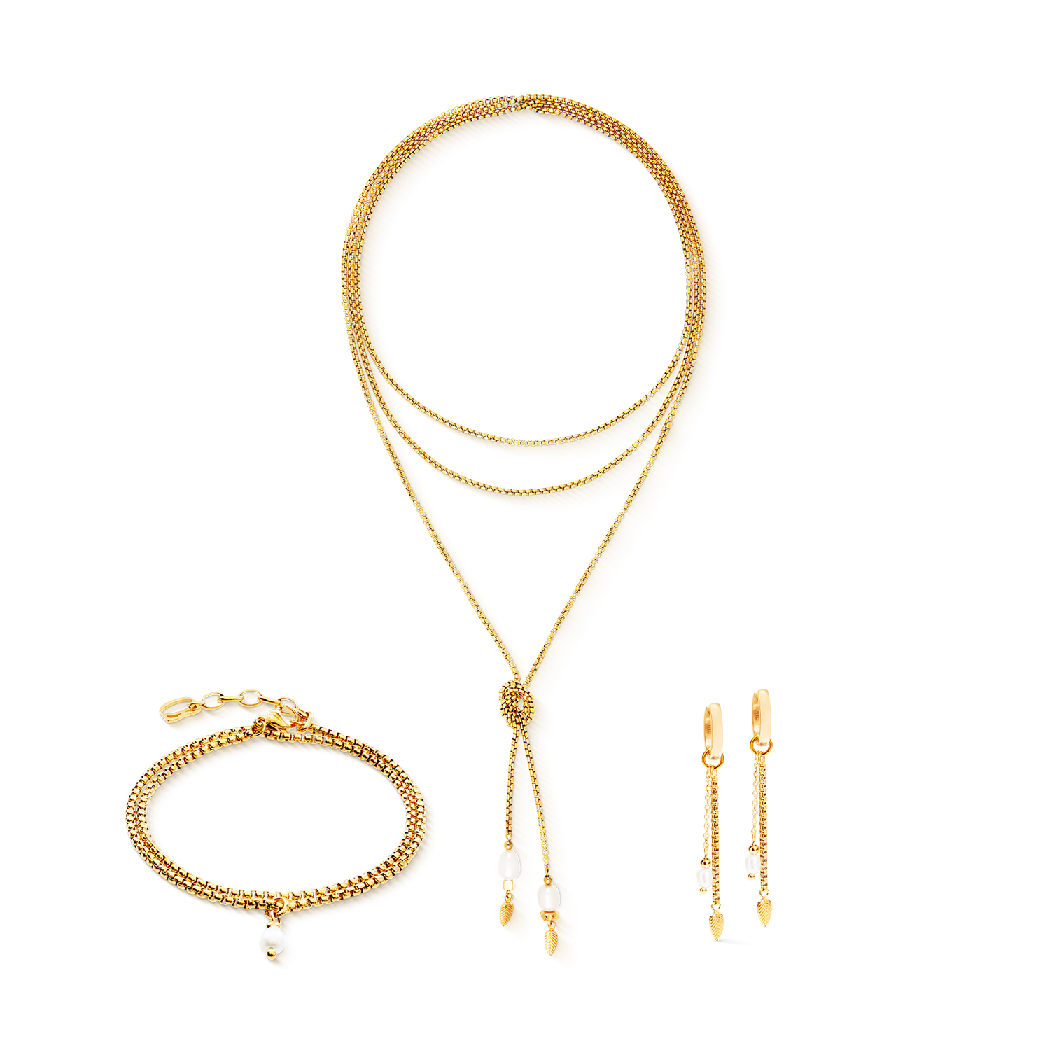 Armband Serene Knot Chain gold von COEUR DE LION – im Set mit passenden Schmuckstücken