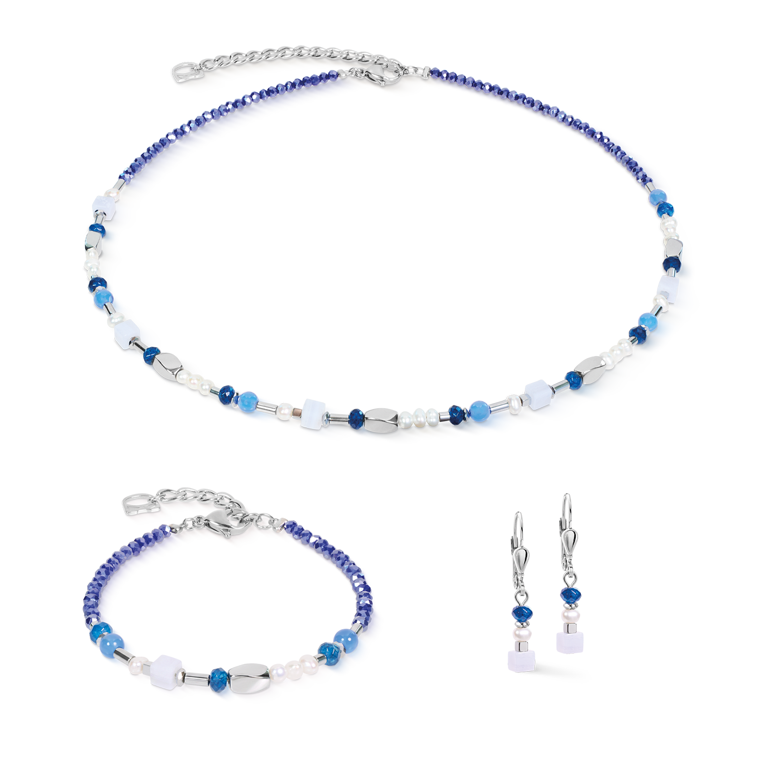 Halskette Mosaic Sky silber