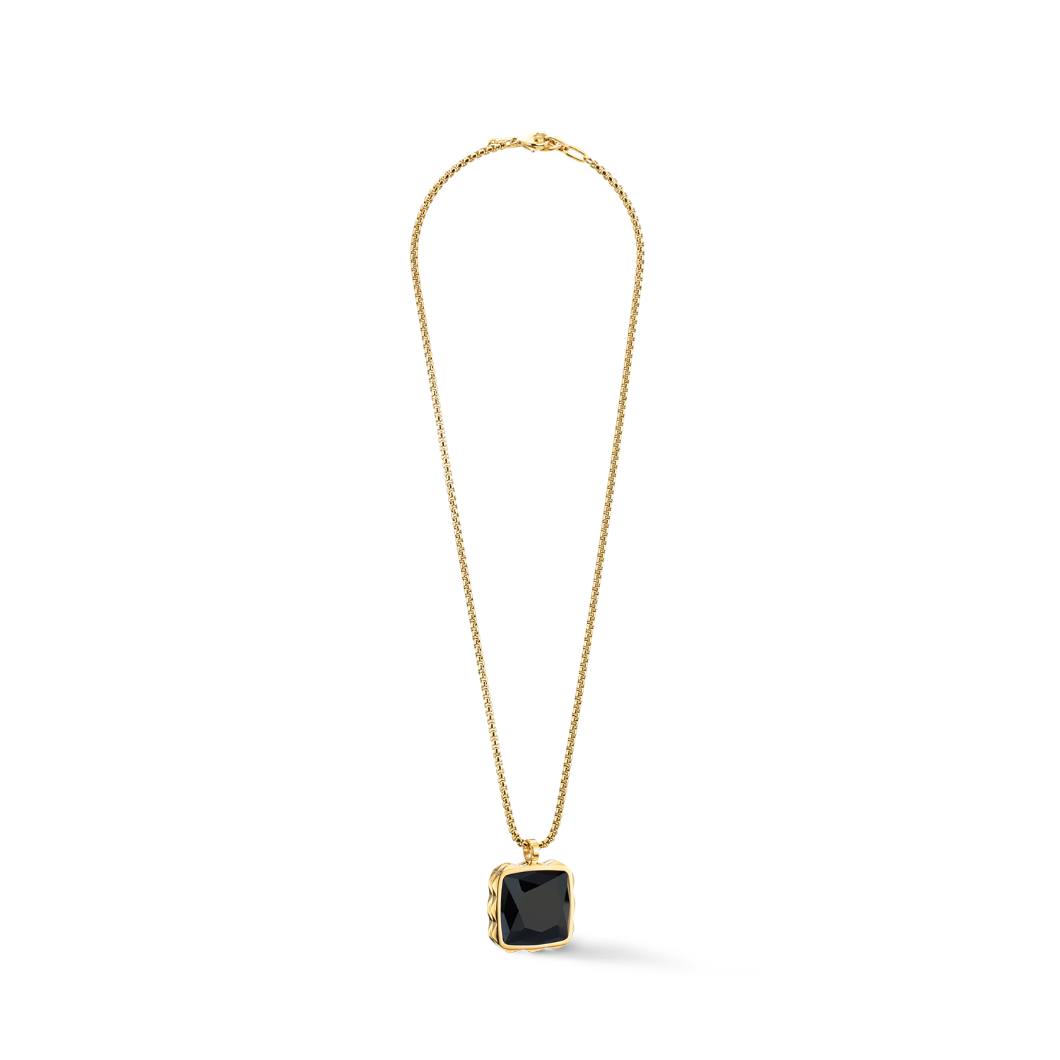 Halskette Amulett Spikes Square Onyx gold-Schwarz von COEUR DE LION