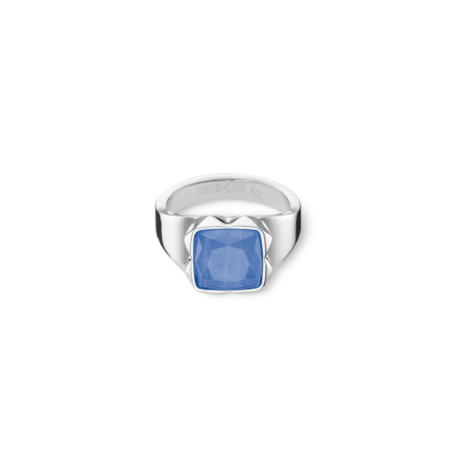 Ring Spikes Square Aventurin silber-blau von COEUR DE LION